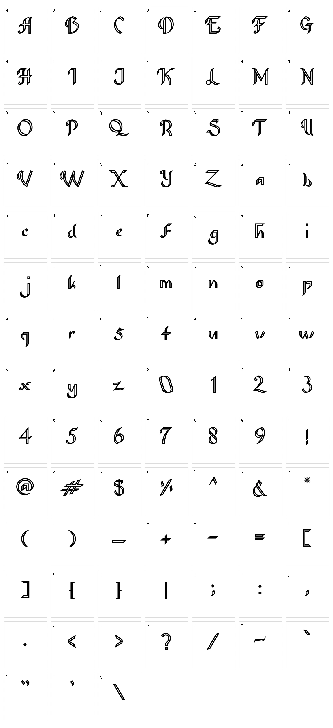 Dark Line Character Set