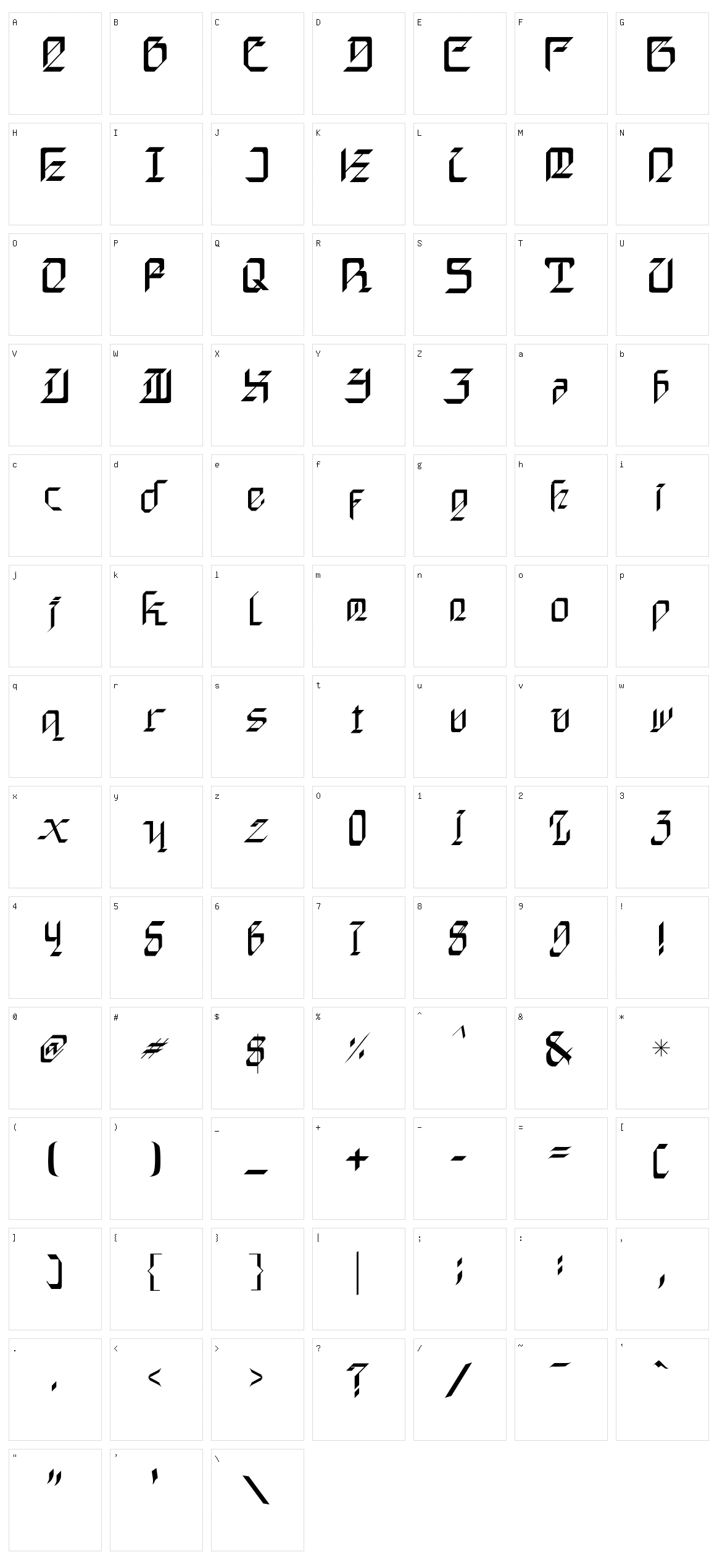 Dark Saber Character Set