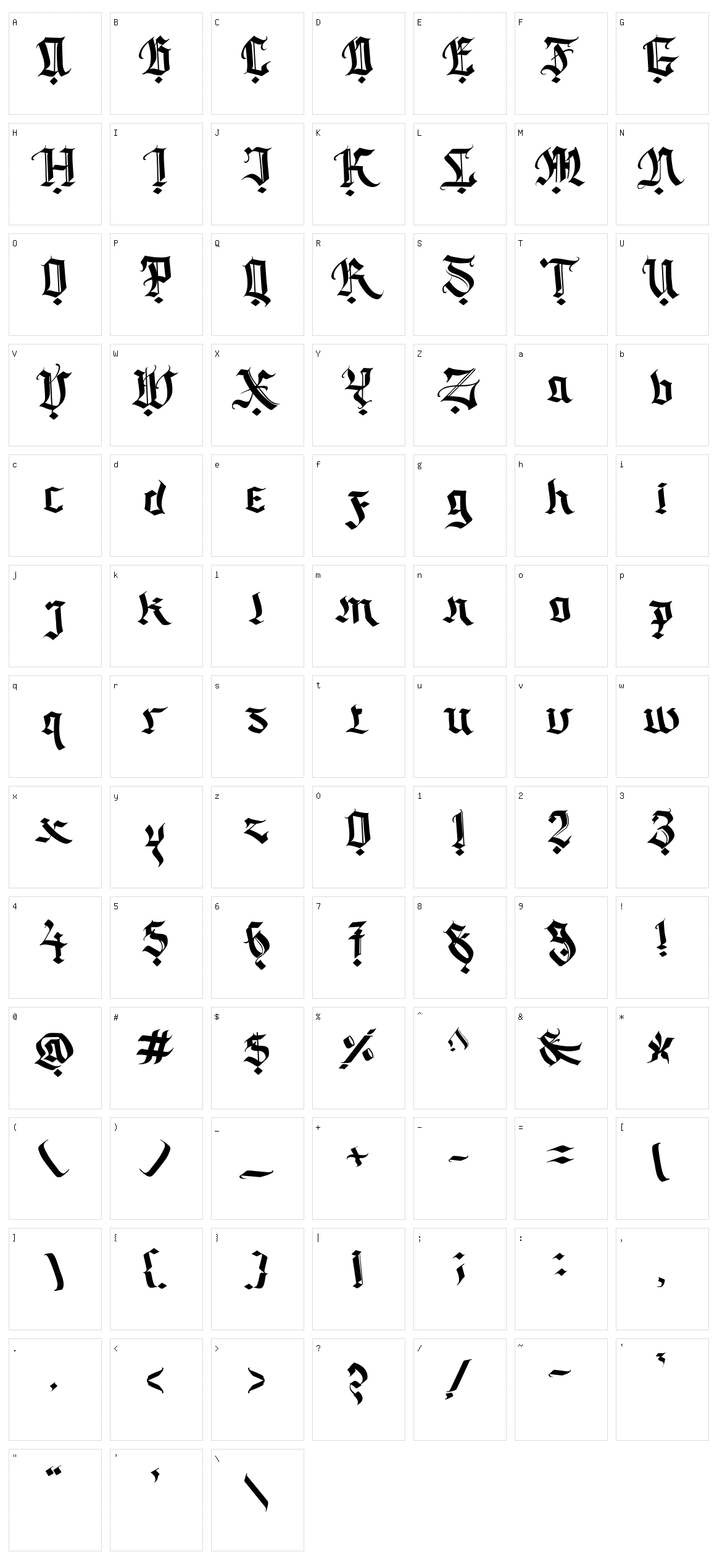 Dark Scream Character Set