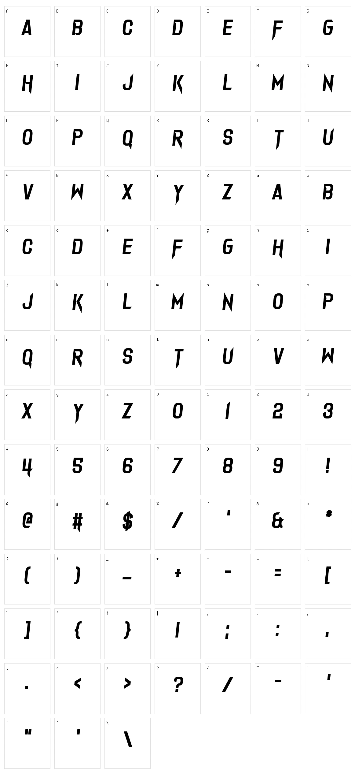Dark Seed Character Set