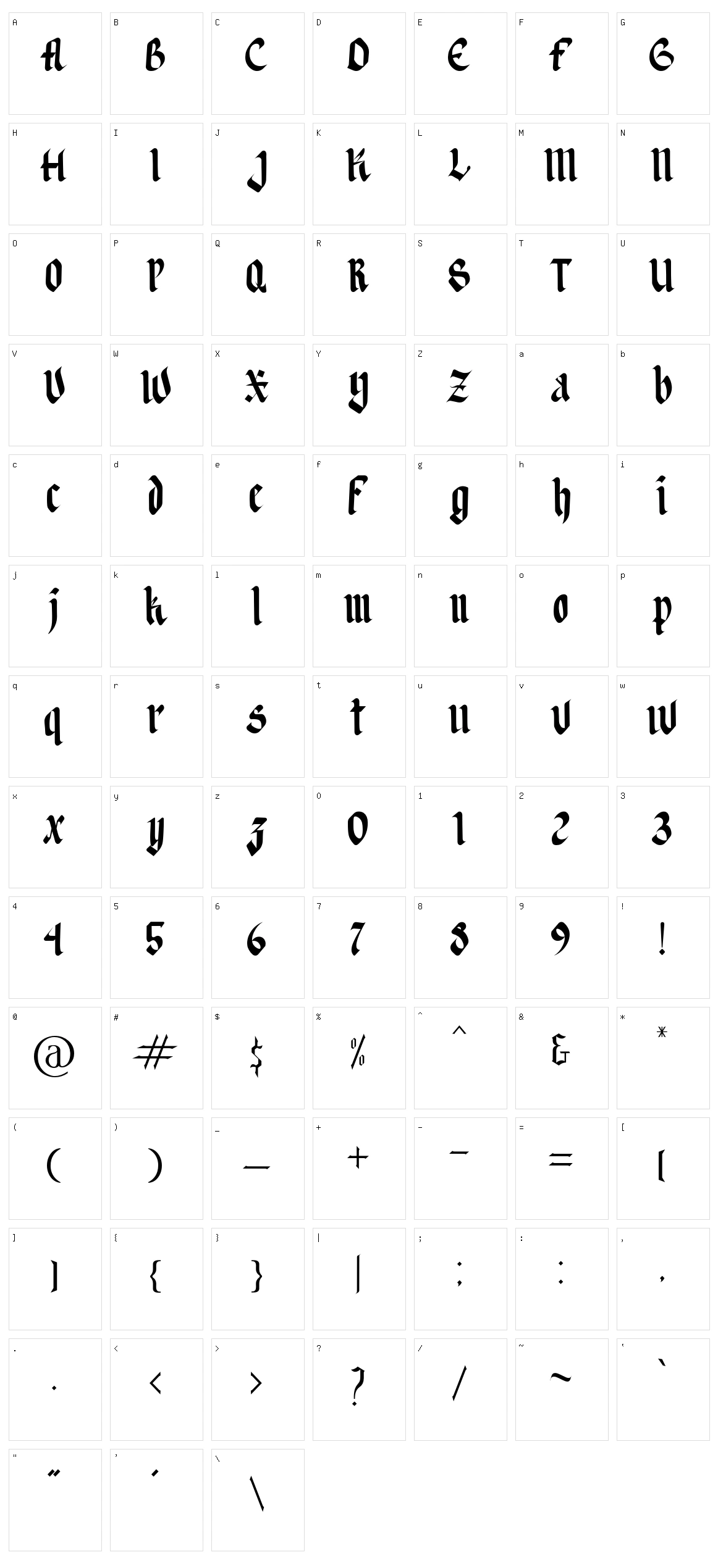 Dark Street Character Set