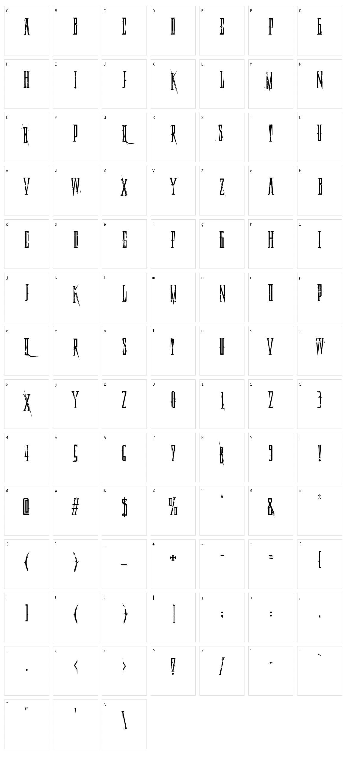 Deadly Black Chain Character Set
