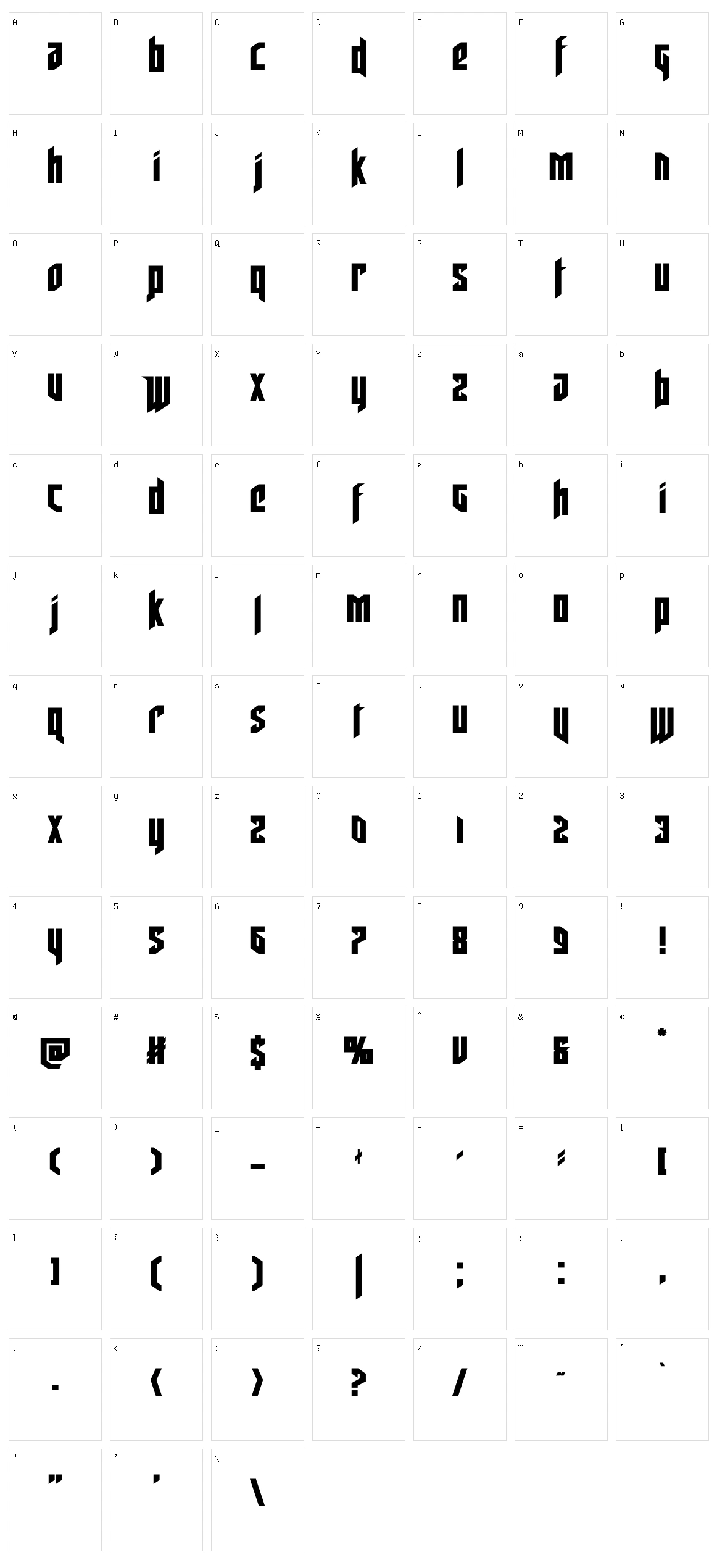 Deathshead Character Set