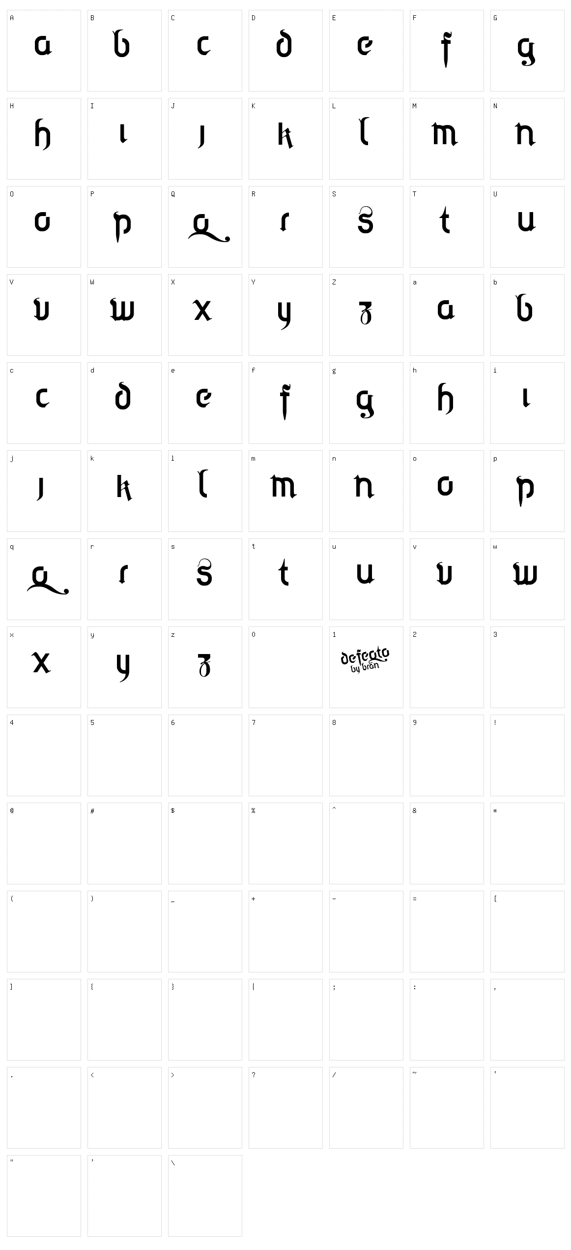 Defeqto Character Set