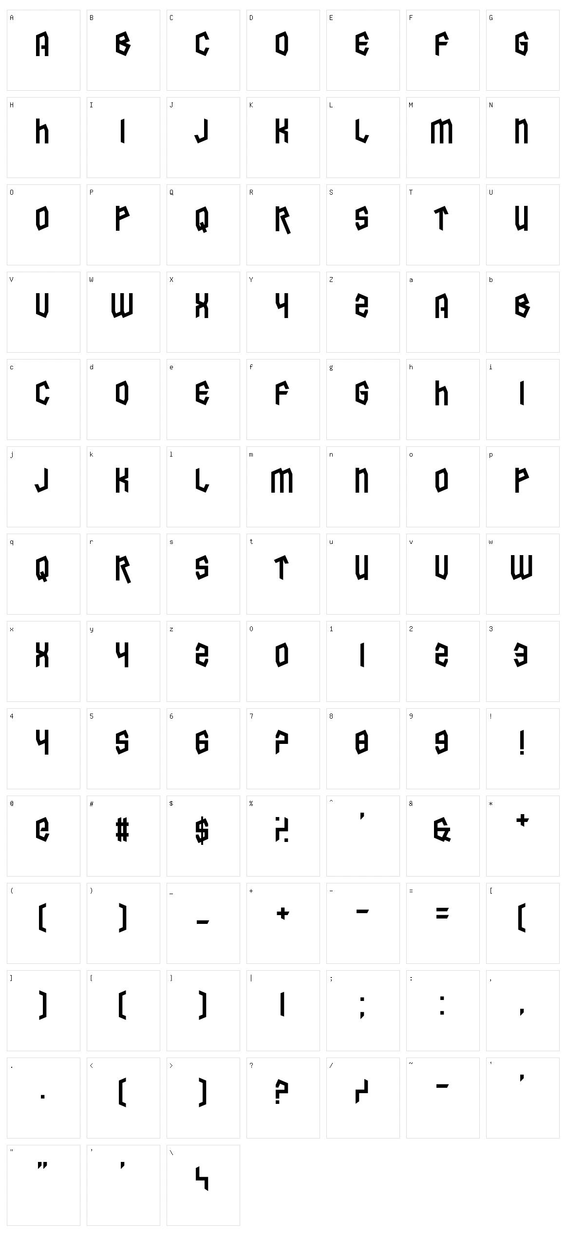Destination Mercury Character Set