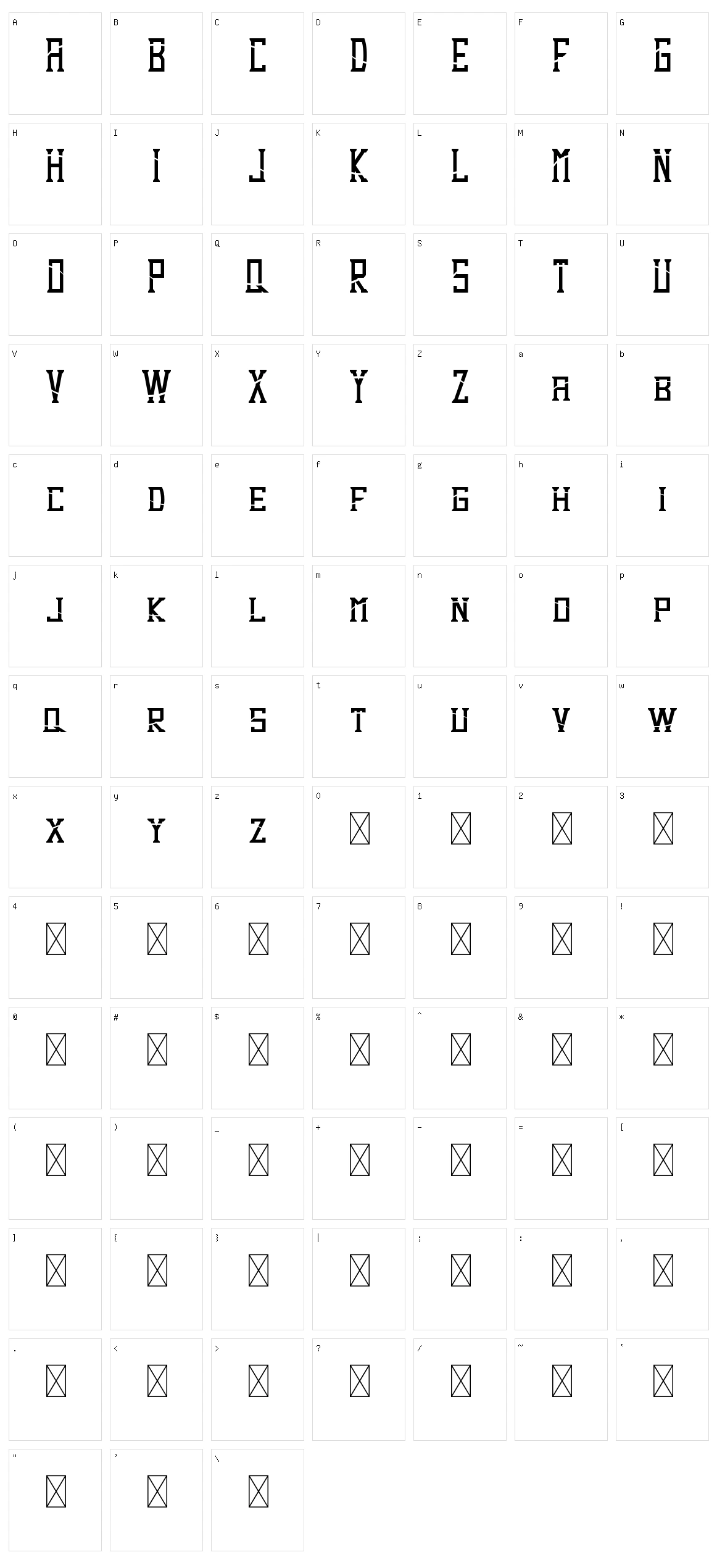 Dezert Character Set