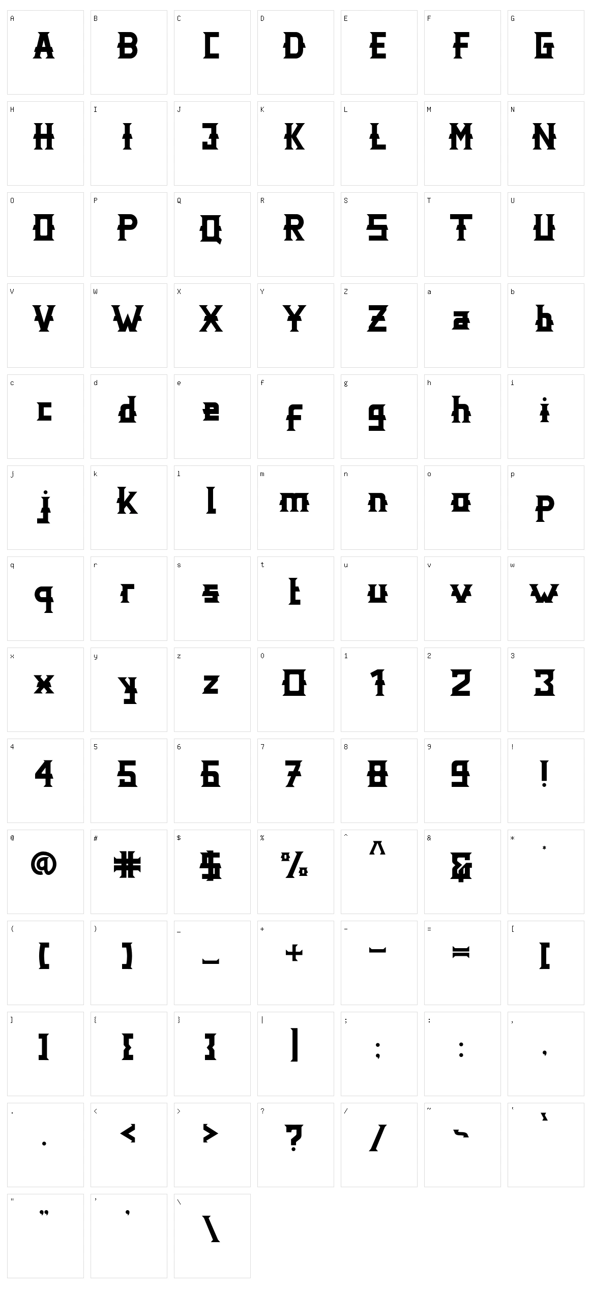 Distric of Barthon Character Set