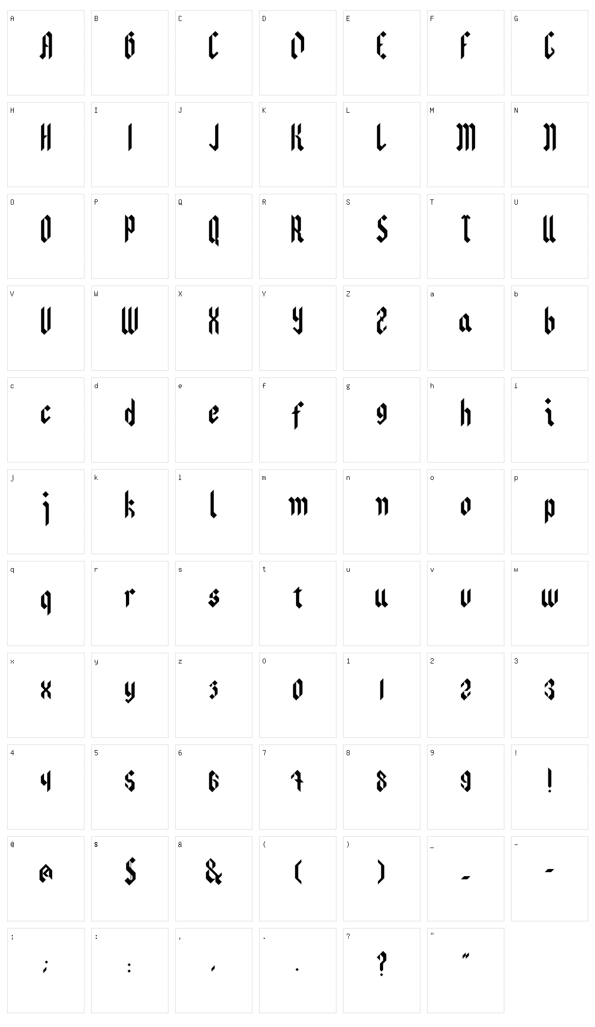 Domion Gothic Character Set