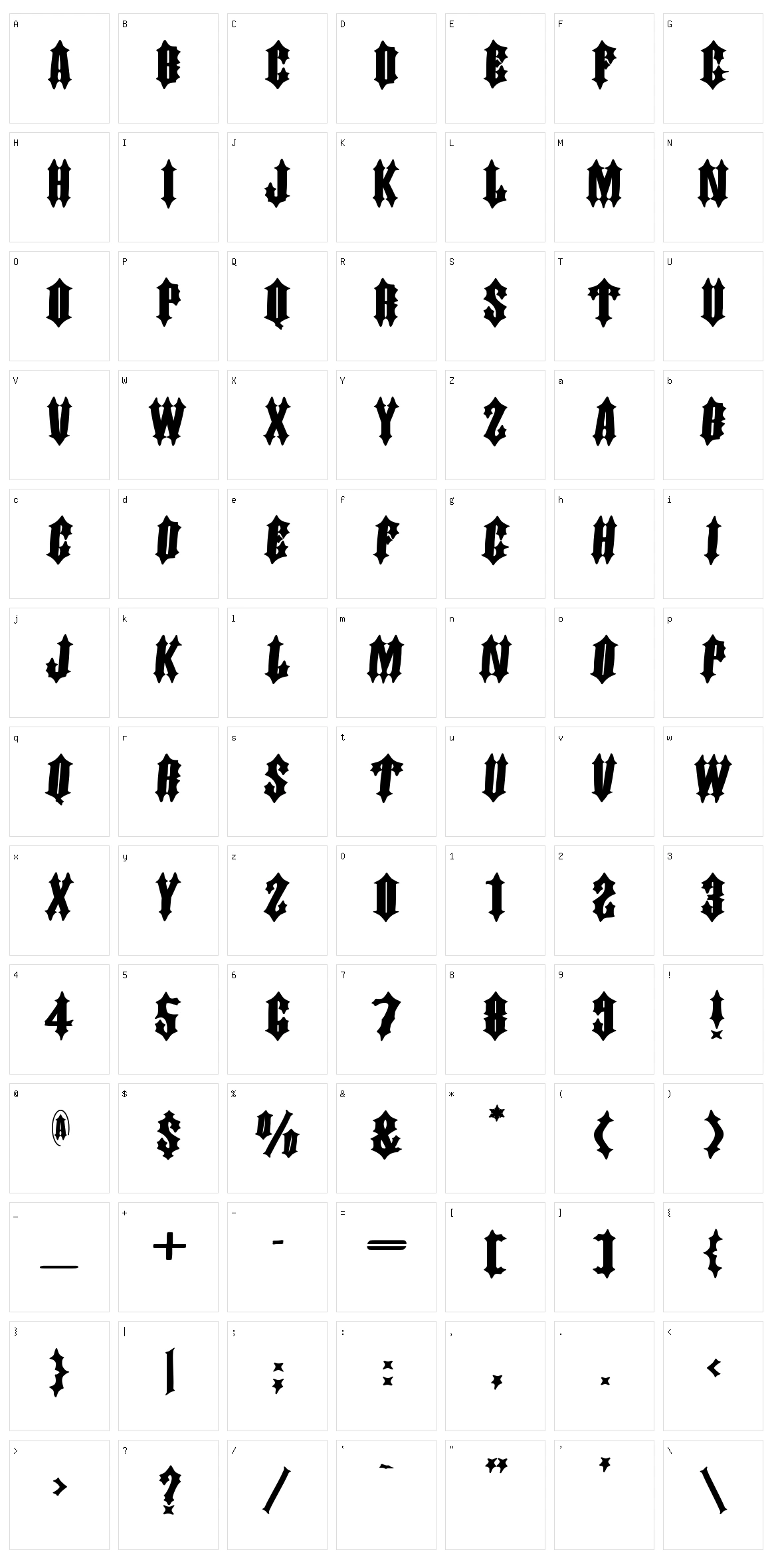 Dornspitz Grotesk Character Set