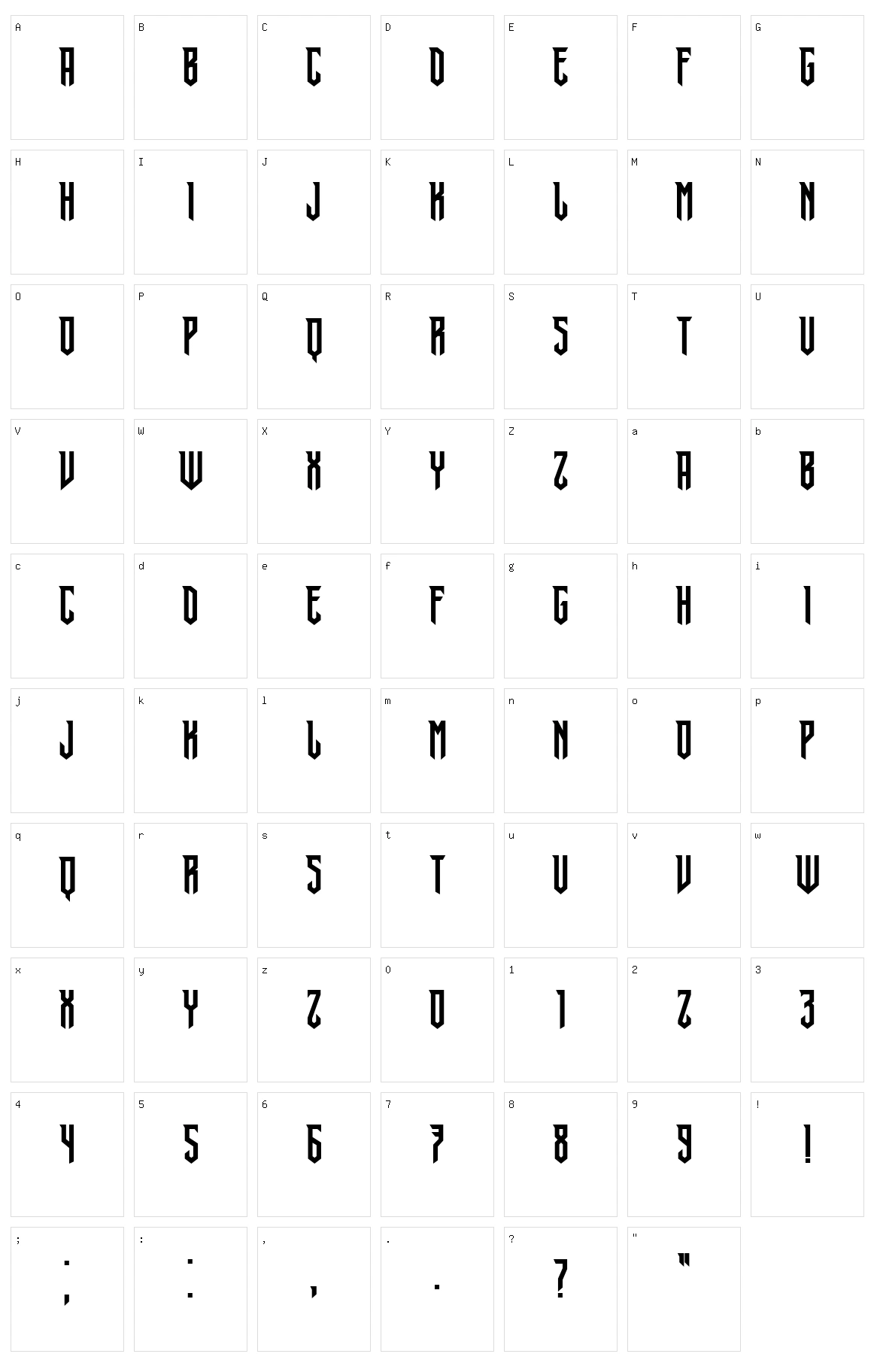 Dracula Character Set