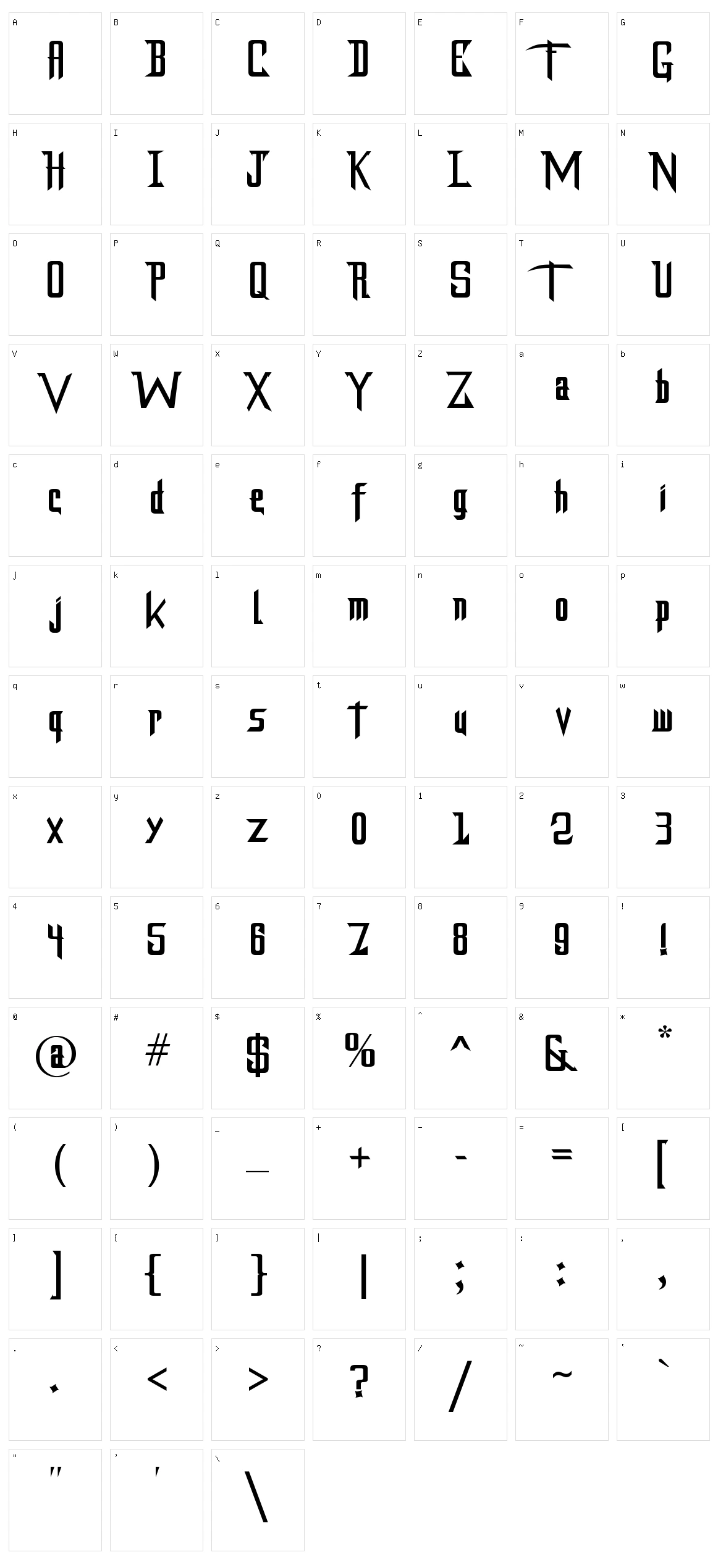 DragonForce Character Set