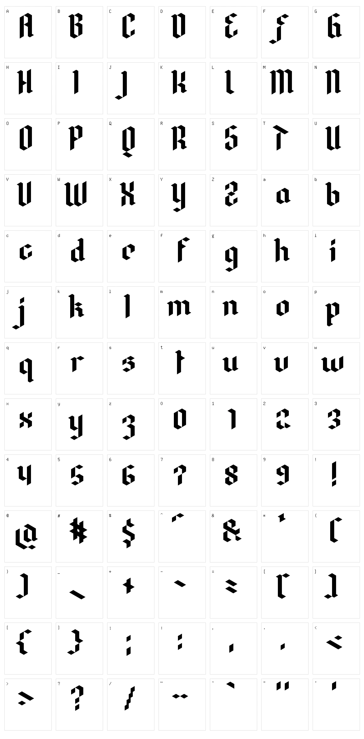Drei Fraktur Character Set