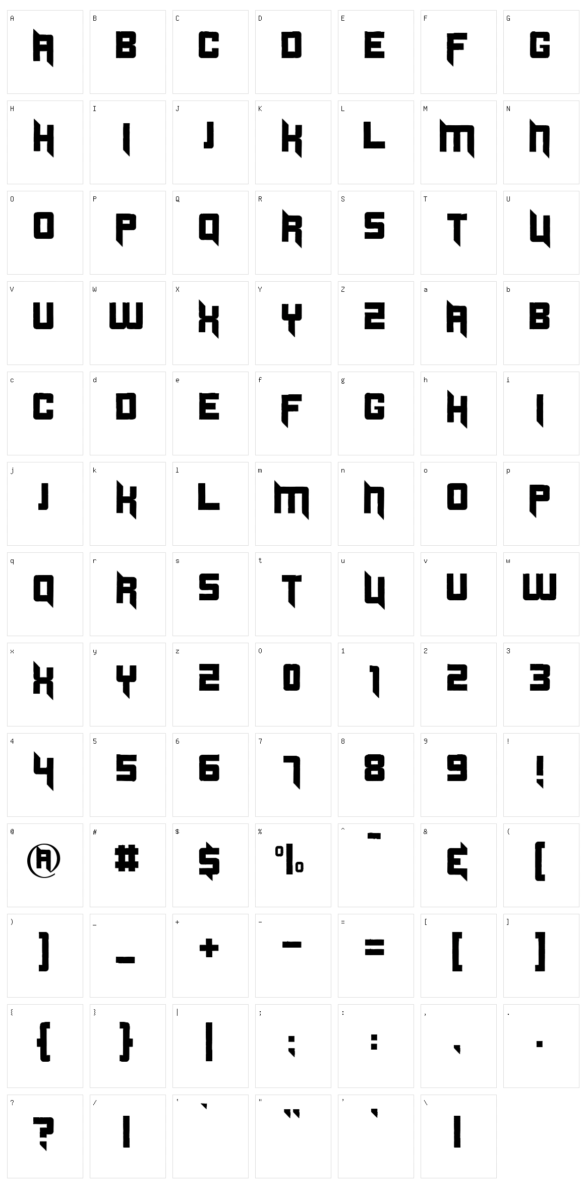 Duplexide Character Set