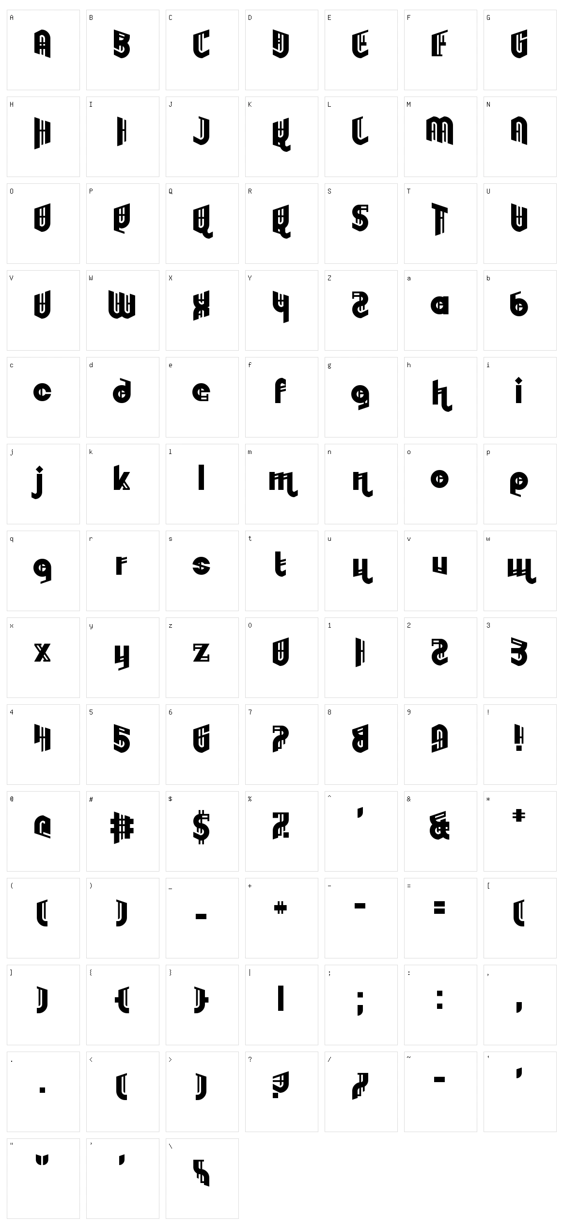 Embryonoid Character Set