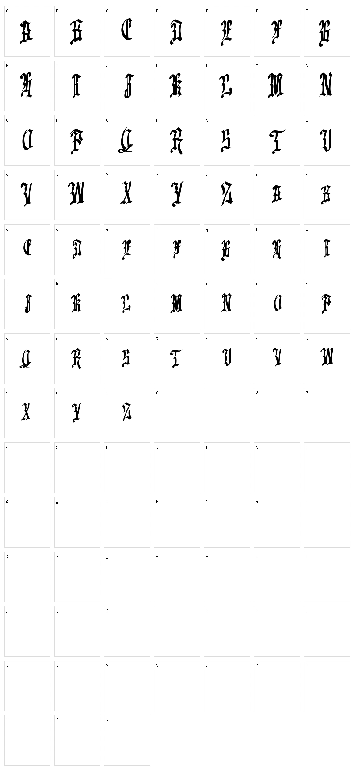 Emrand Character Set