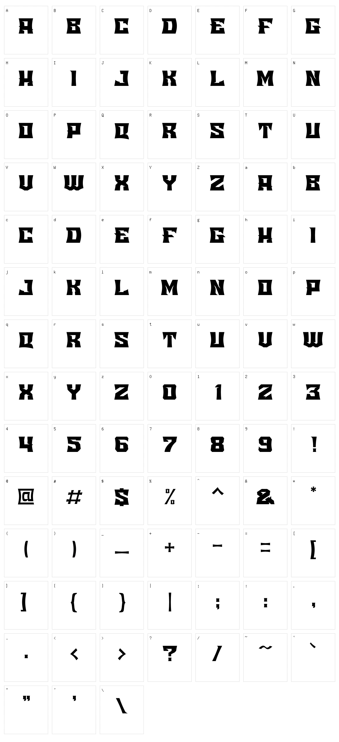Esporta Character Set