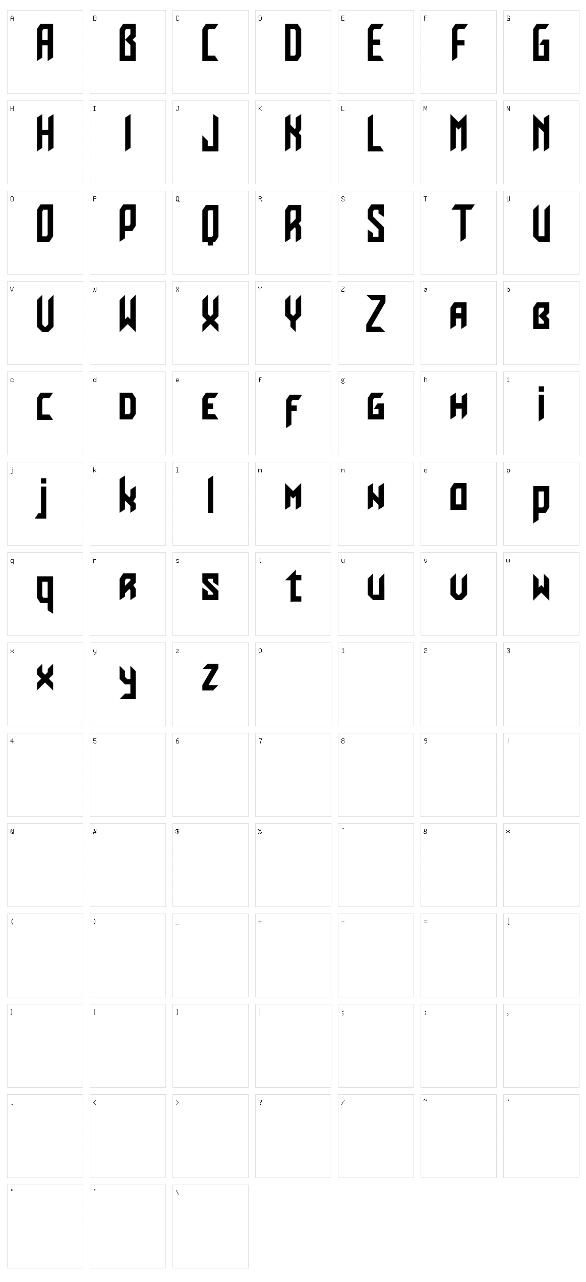 Fialiga Character Set