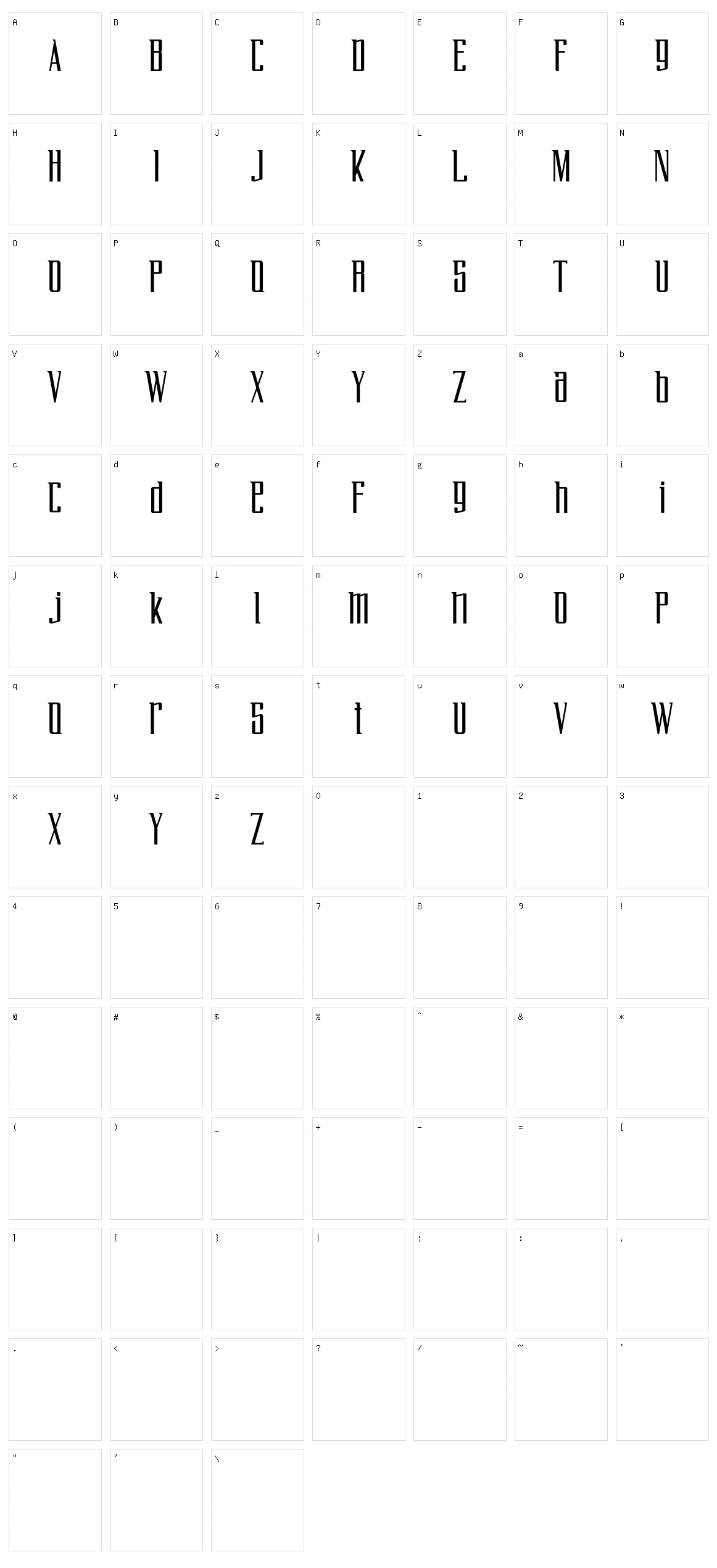 Fly Over Character Set