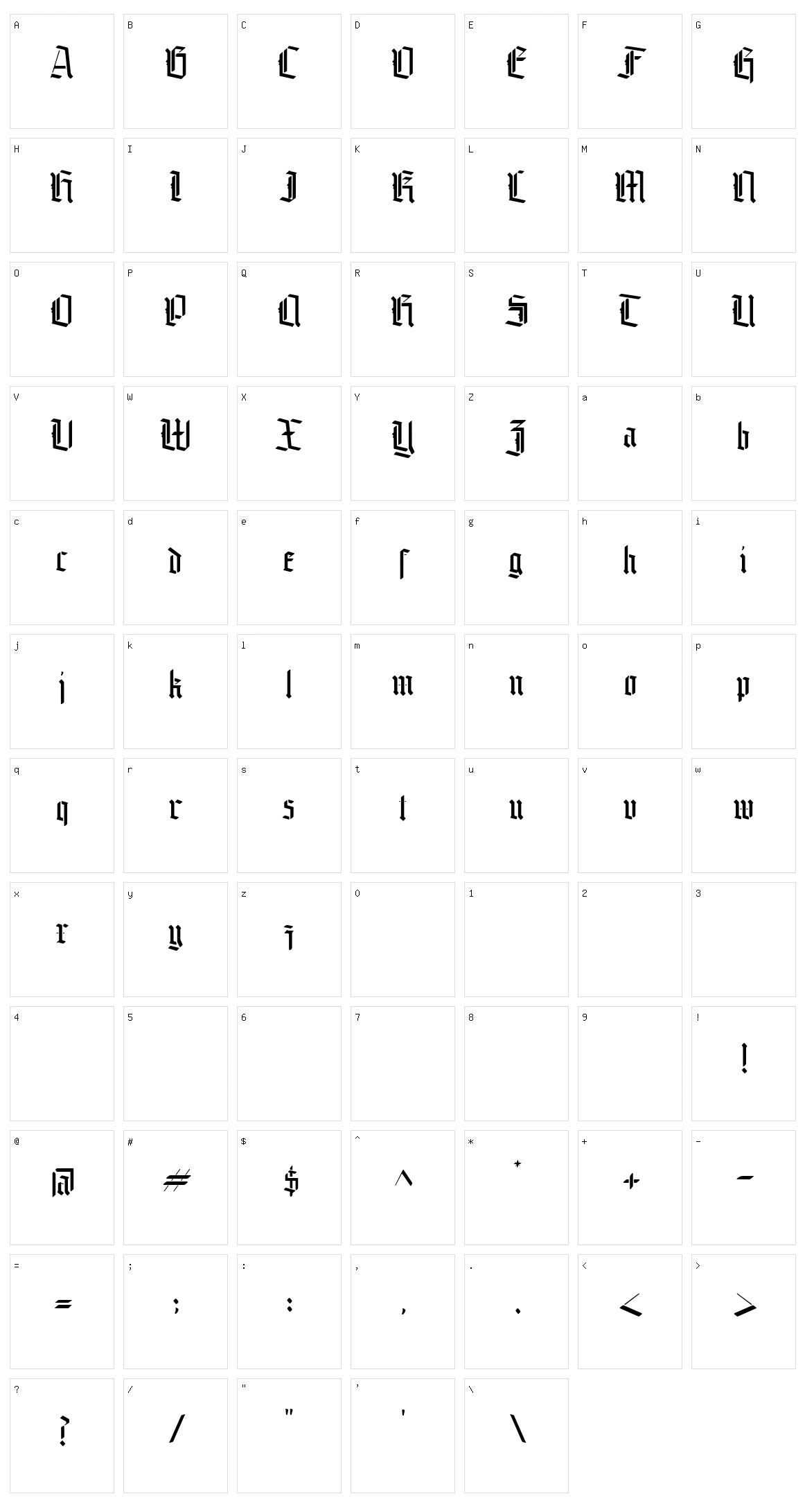 Fountencil Character Set