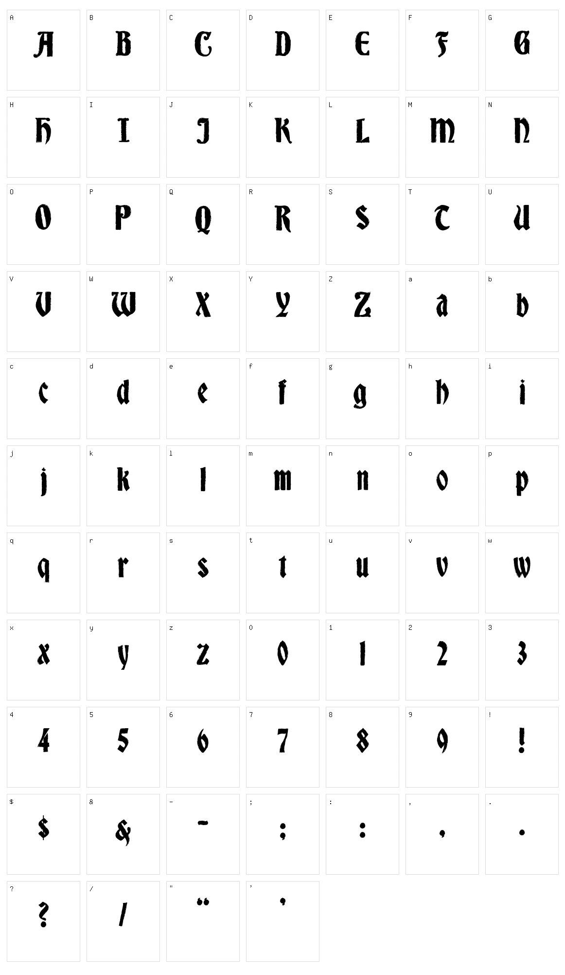 Fuzzy Franklin Character Set