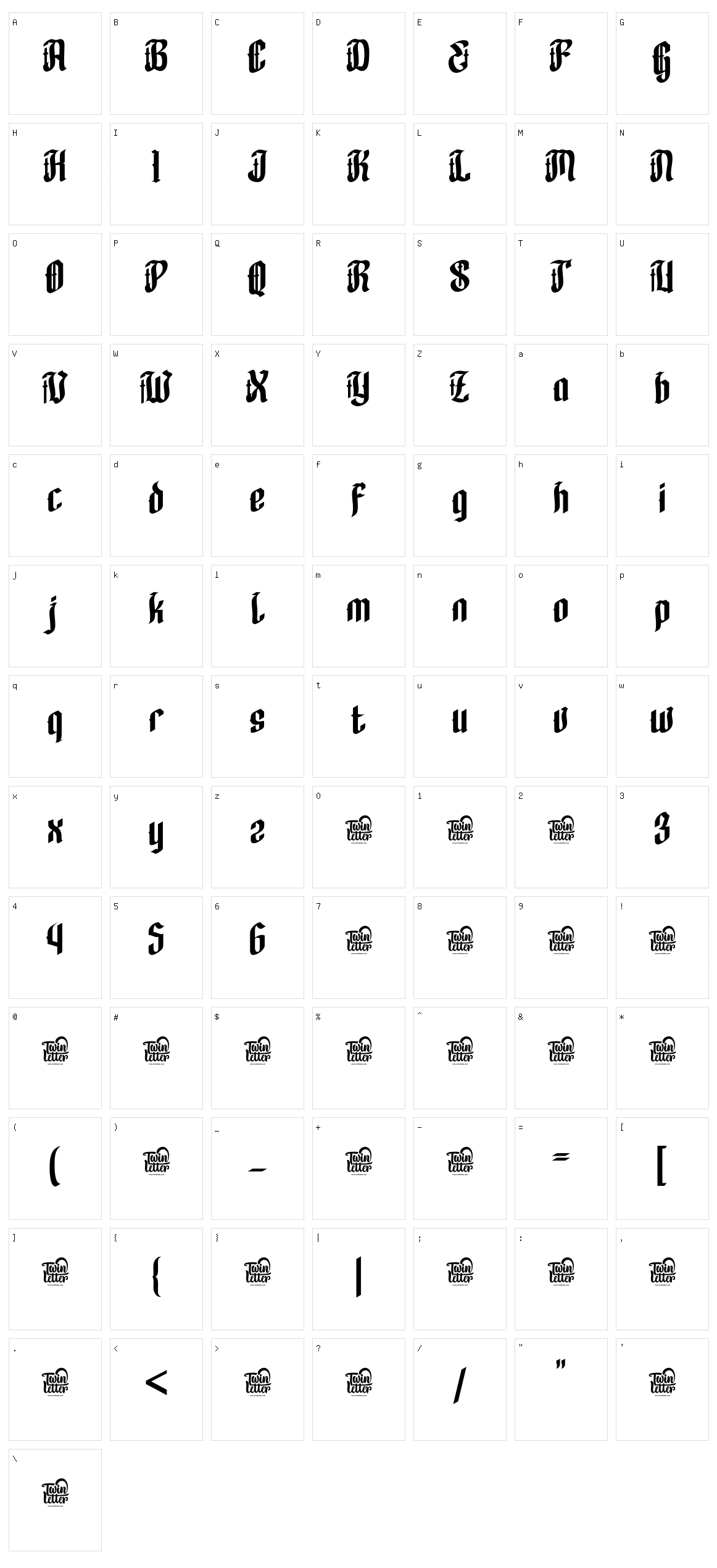 Gadevox Character Set
