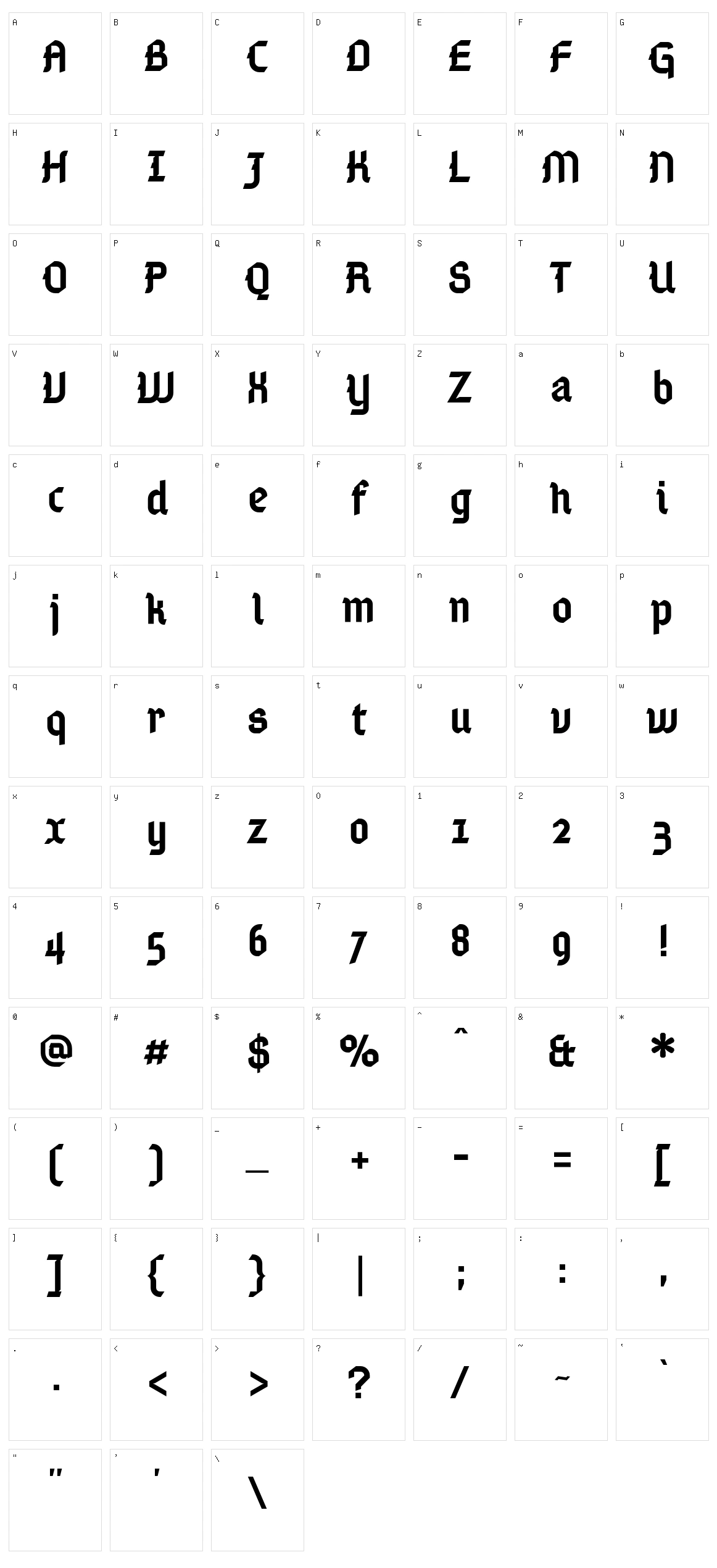 Gamaliel Character Set