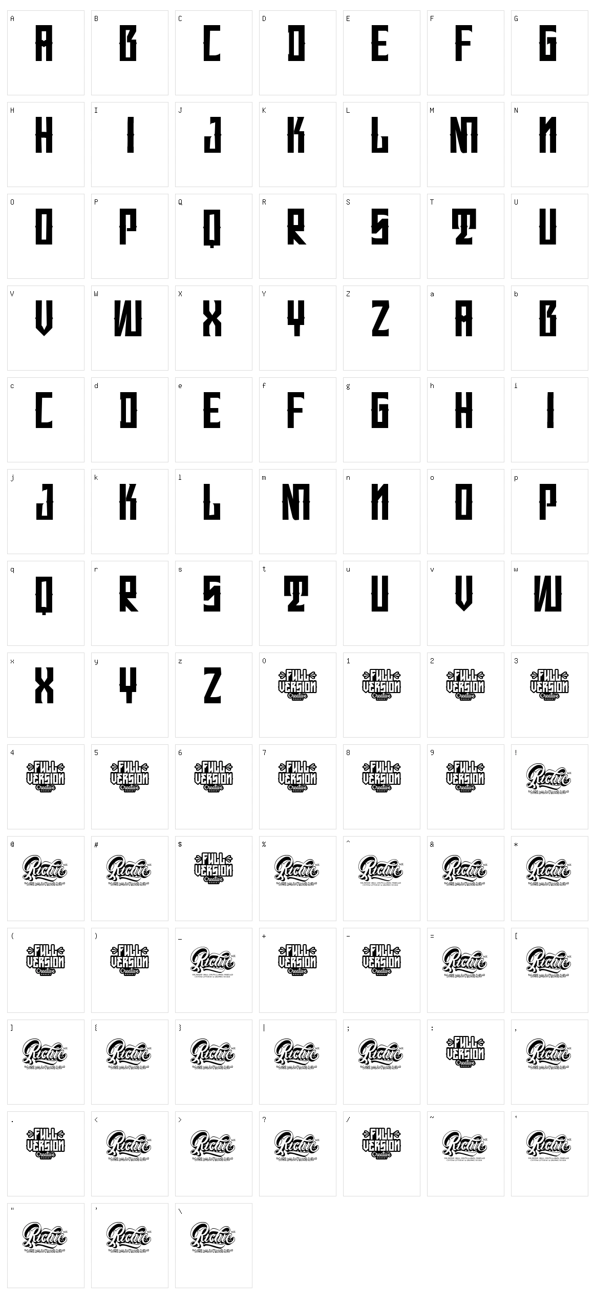 Gangsta Character Set