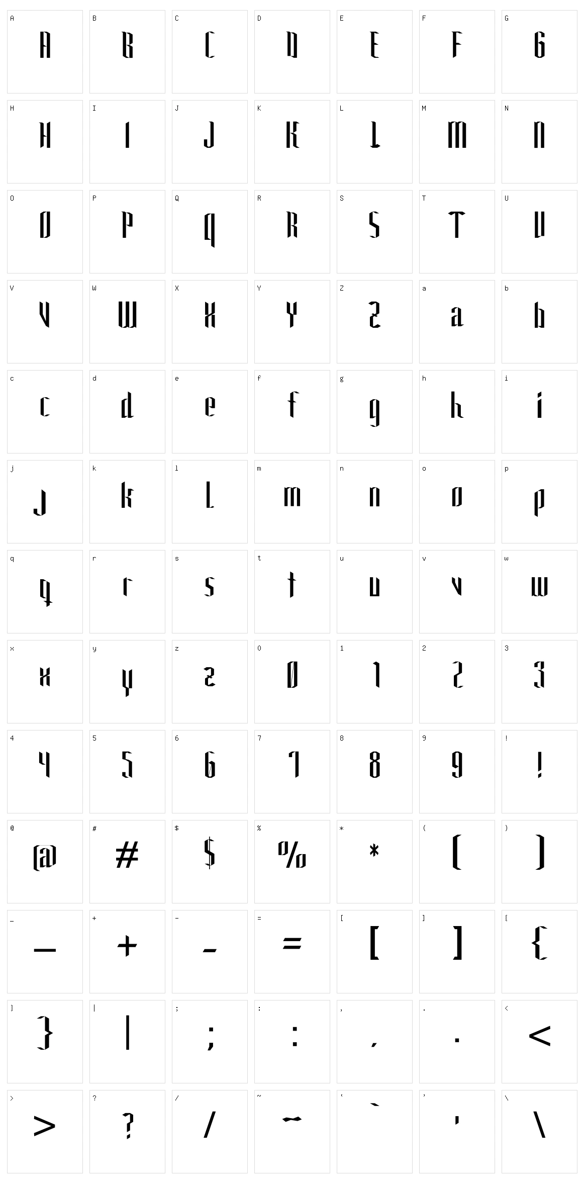 Gargouille Character Set