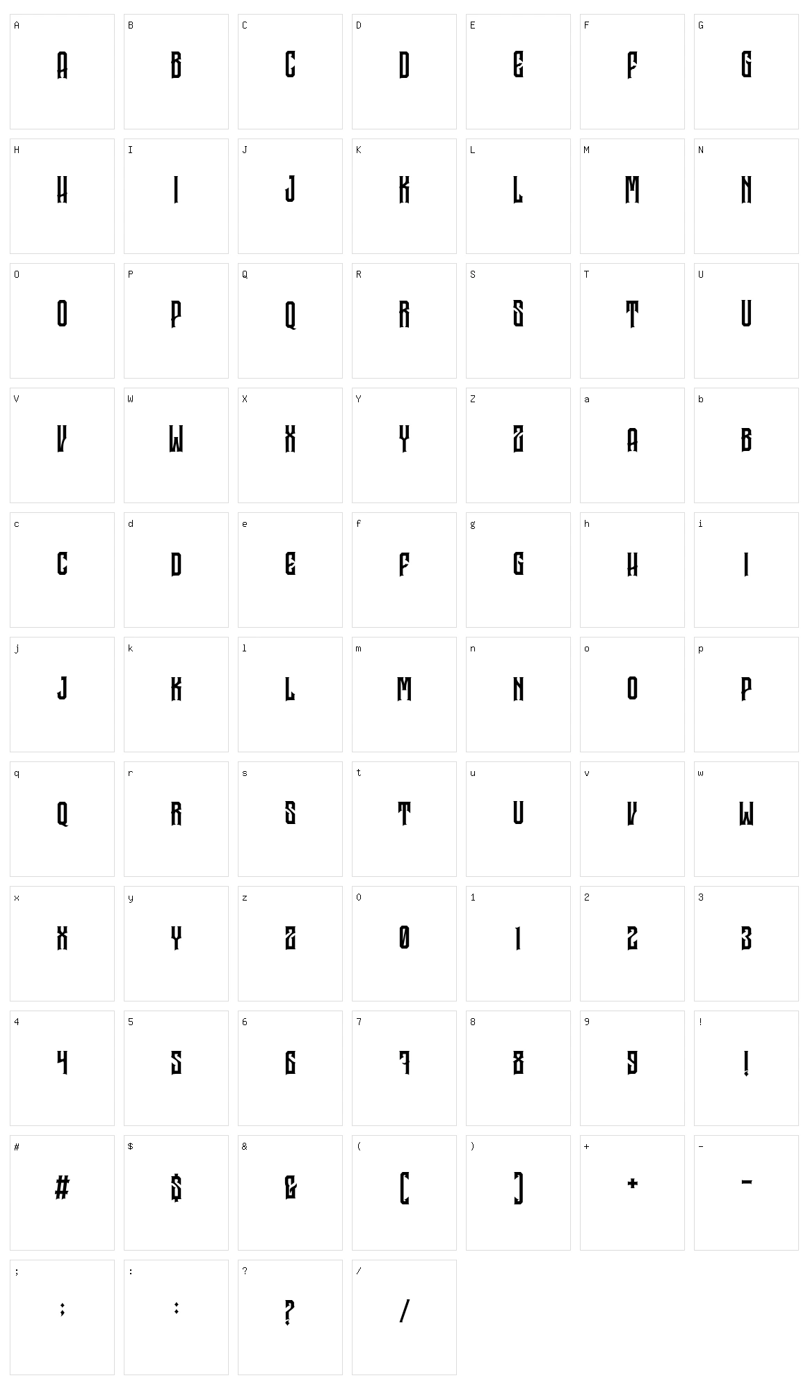 Garreng Character Set