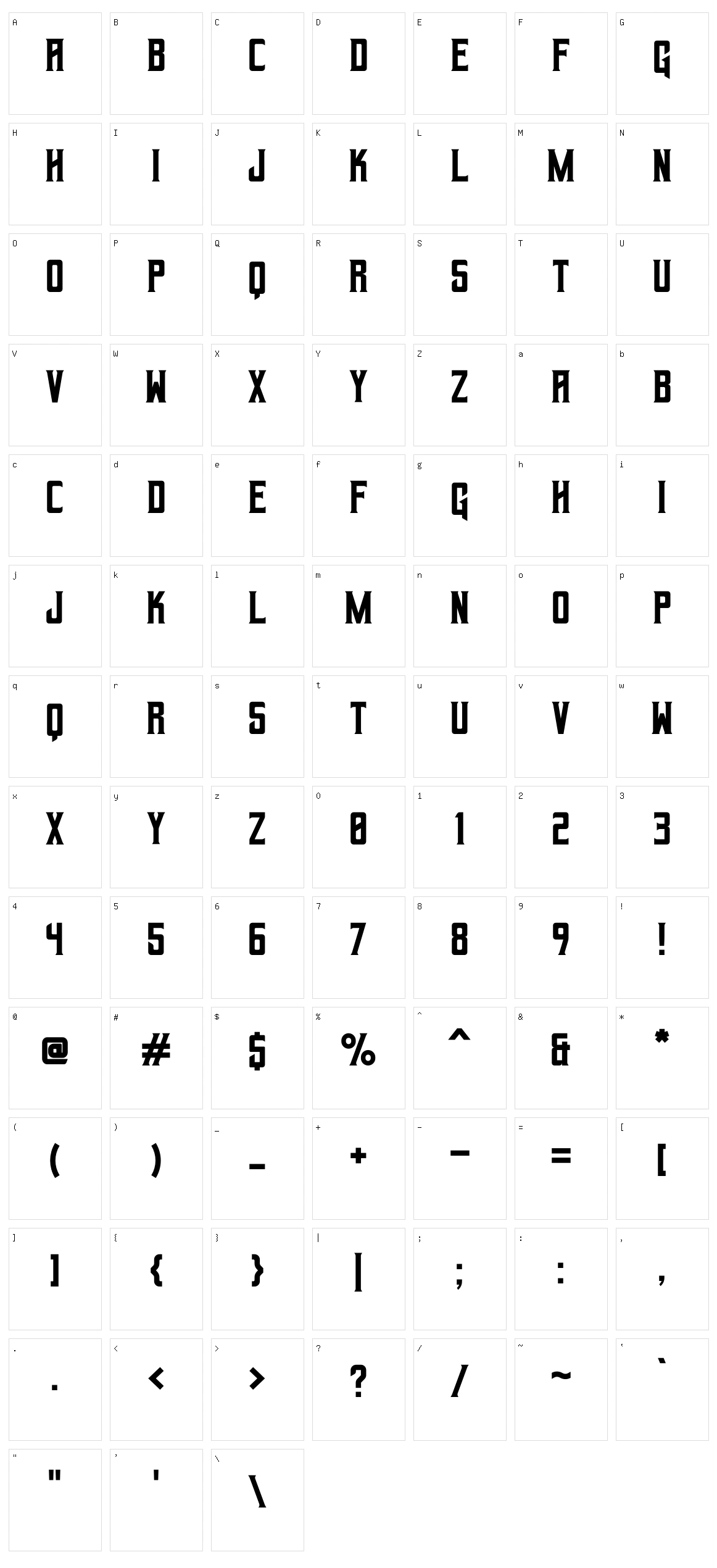 Geizer Character Set