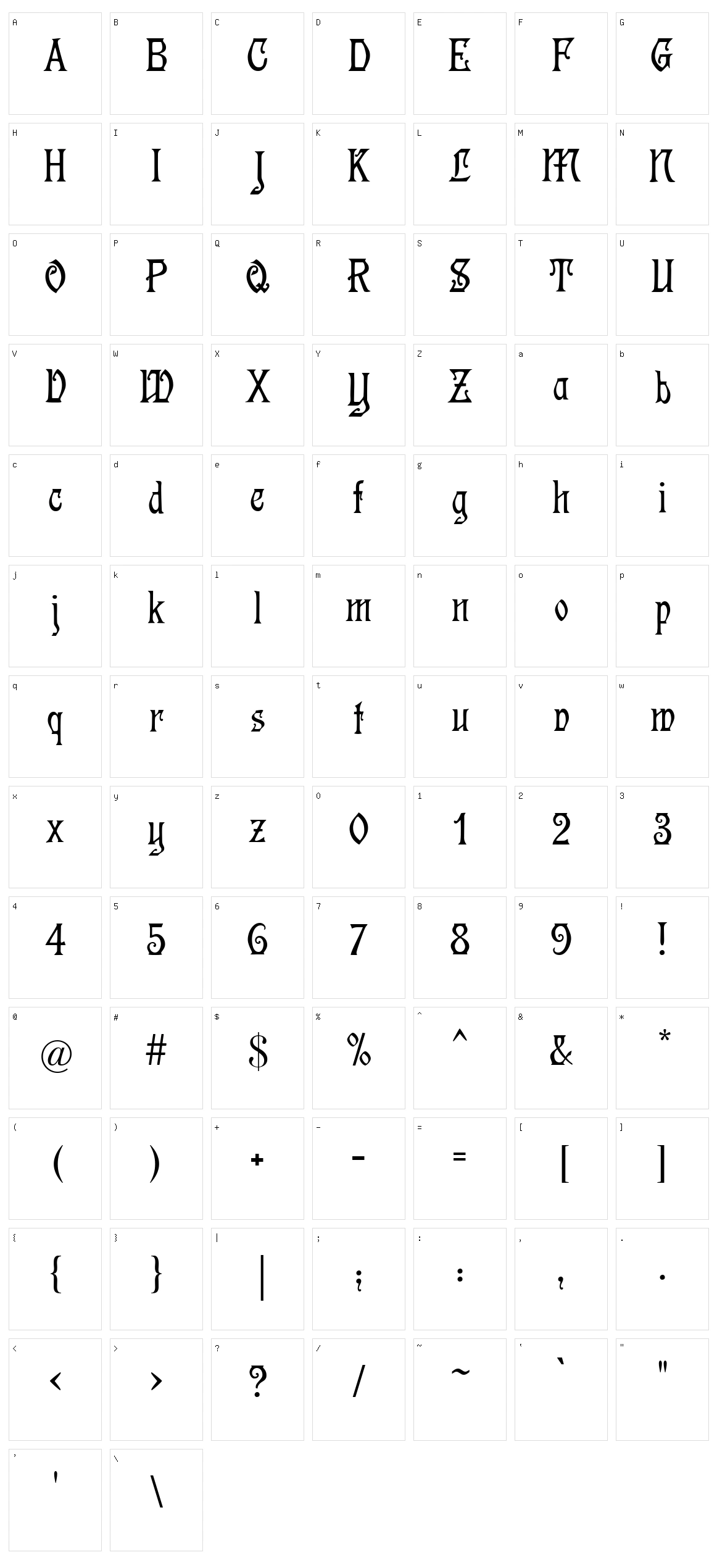 Germanica Character Set