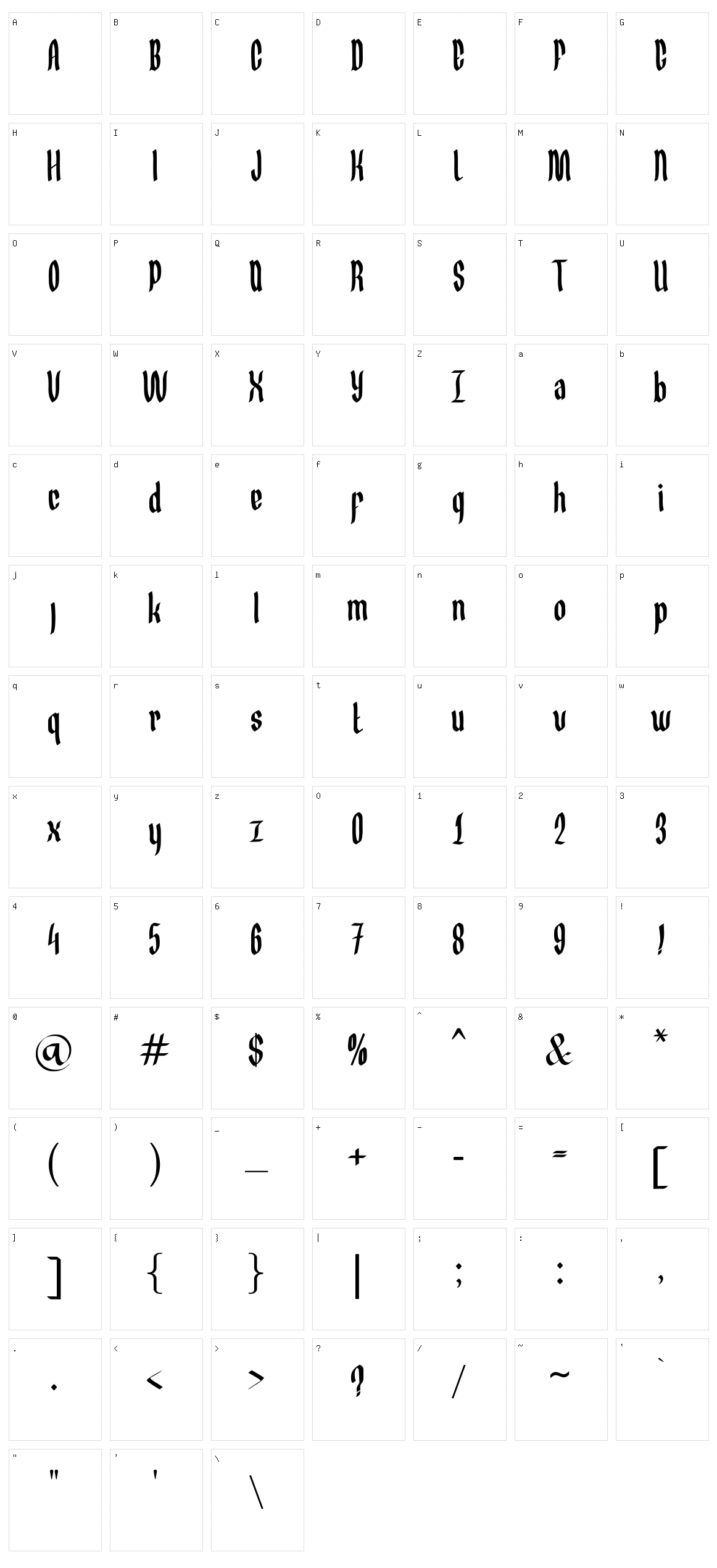 Germany Slime Gothic Character Set