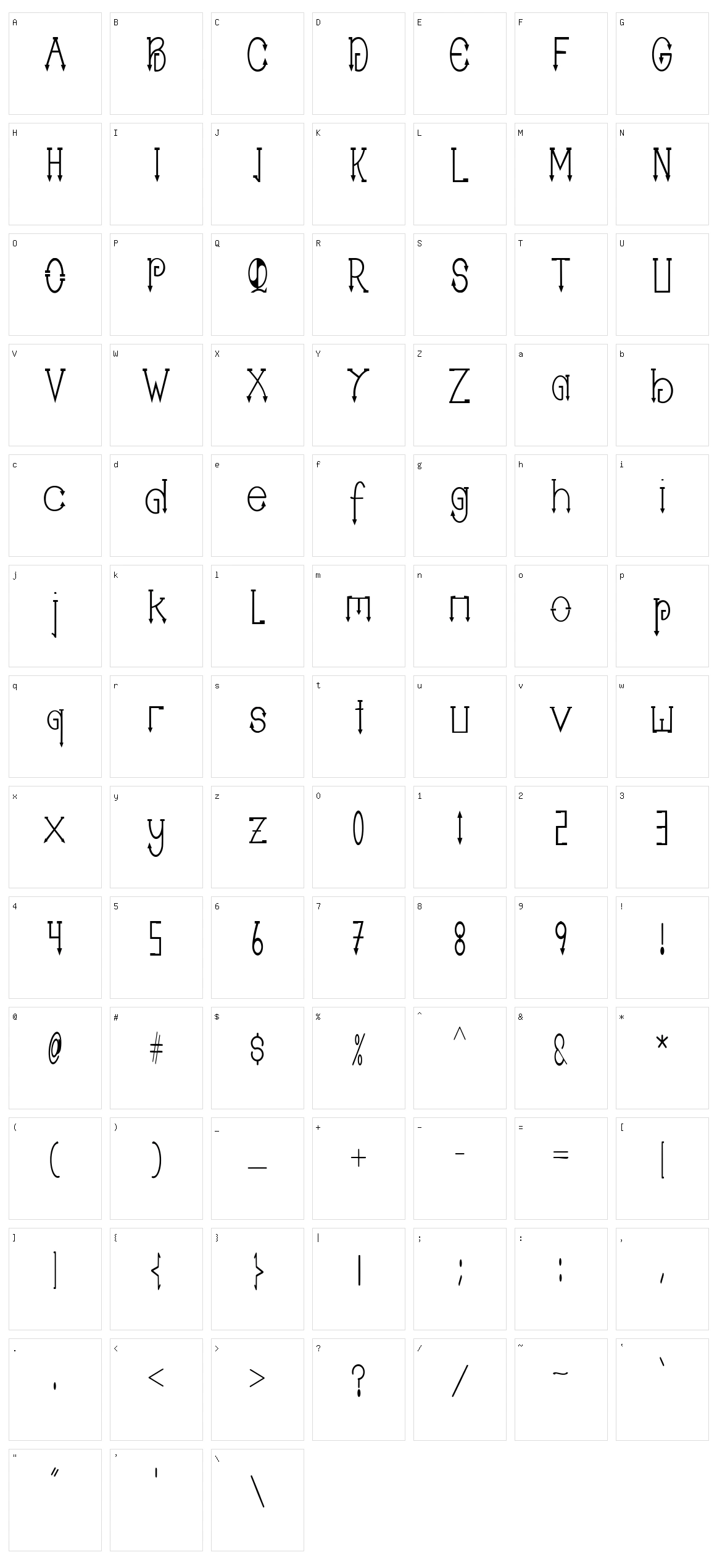 Ghumeulis Character Set