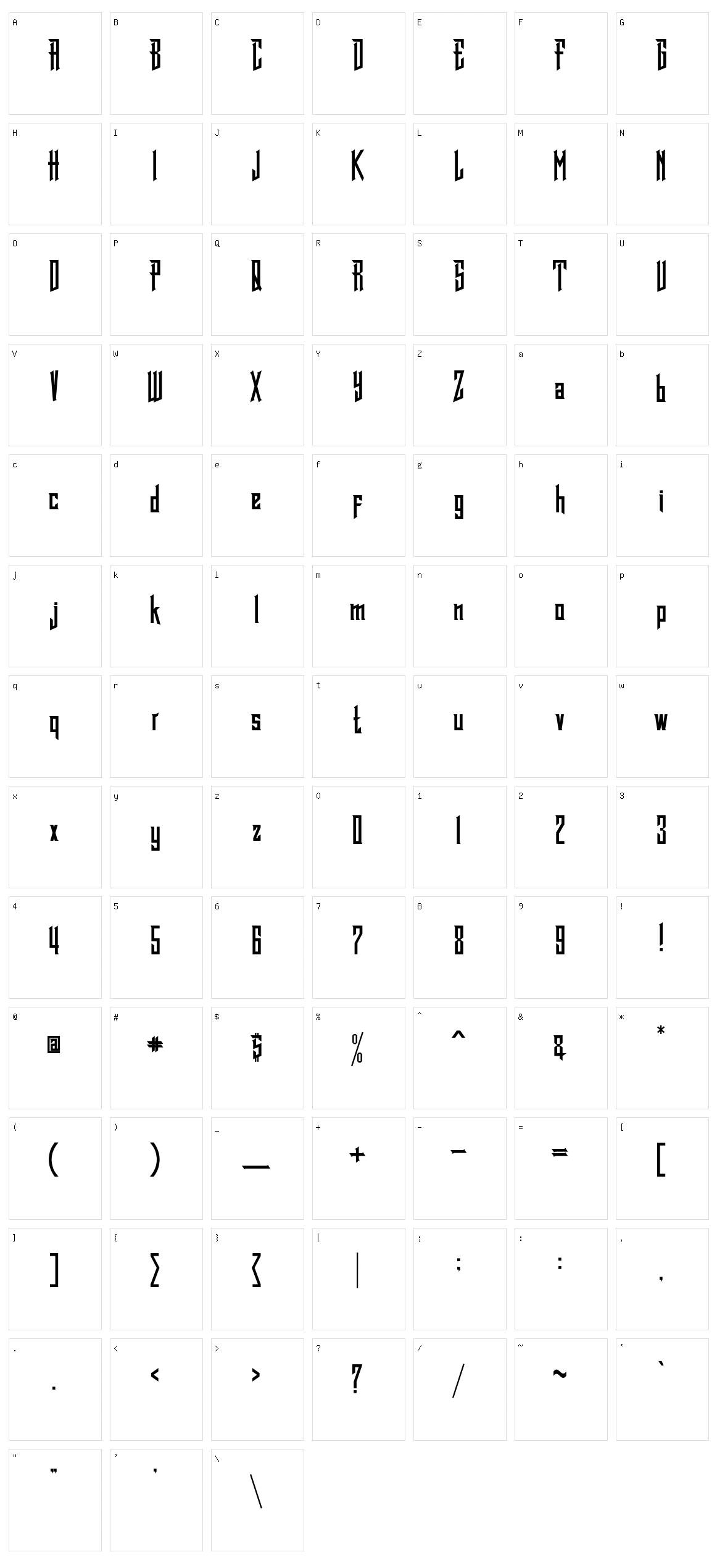Glory Throne Character Set