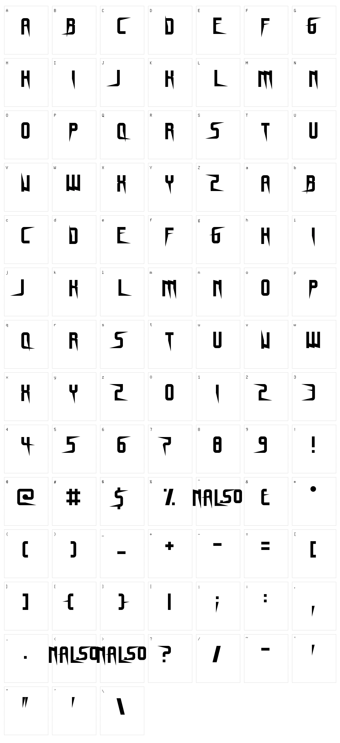 Gnome Splinters Character Set