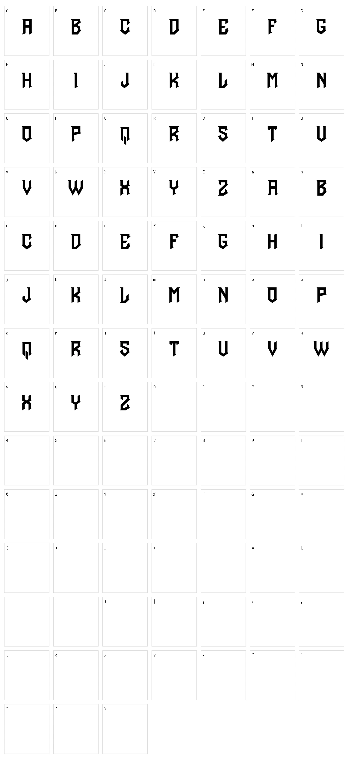 Gotham Character Set