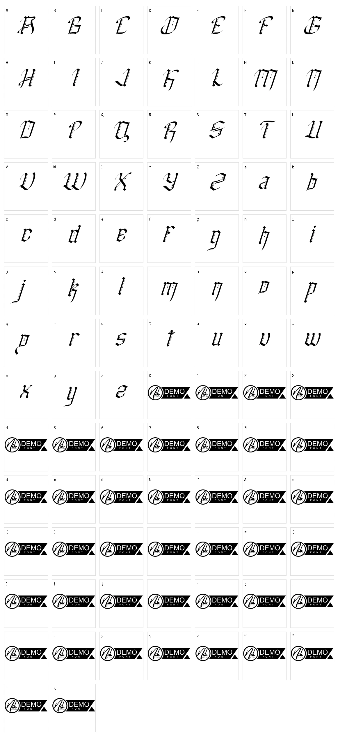 Gothically Character Set