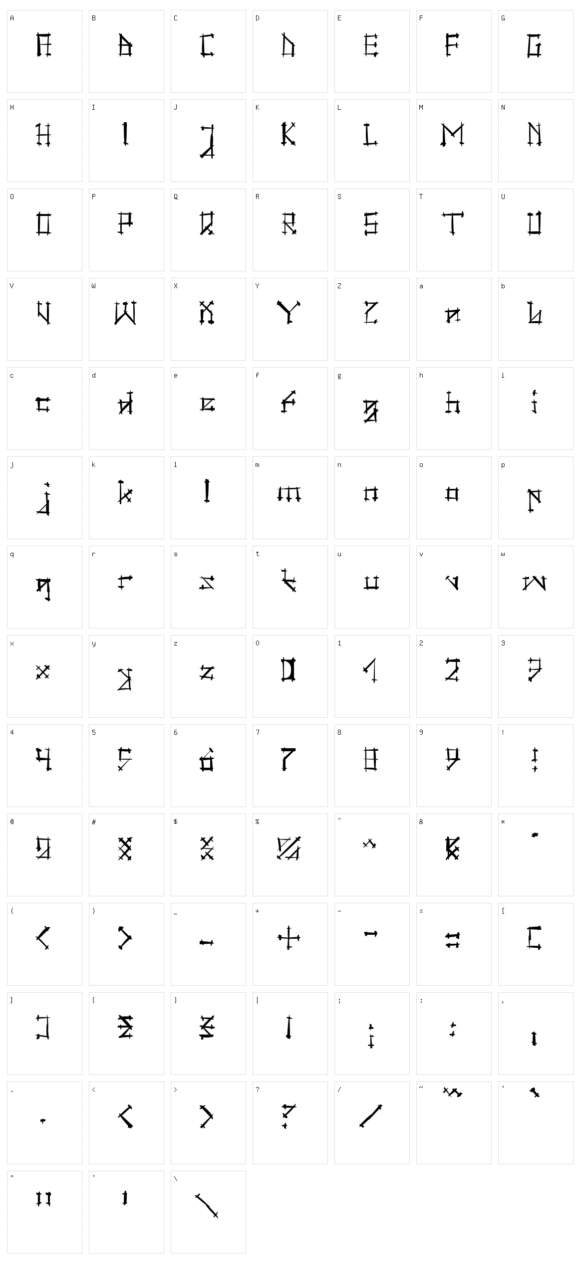 Gotika Character Set