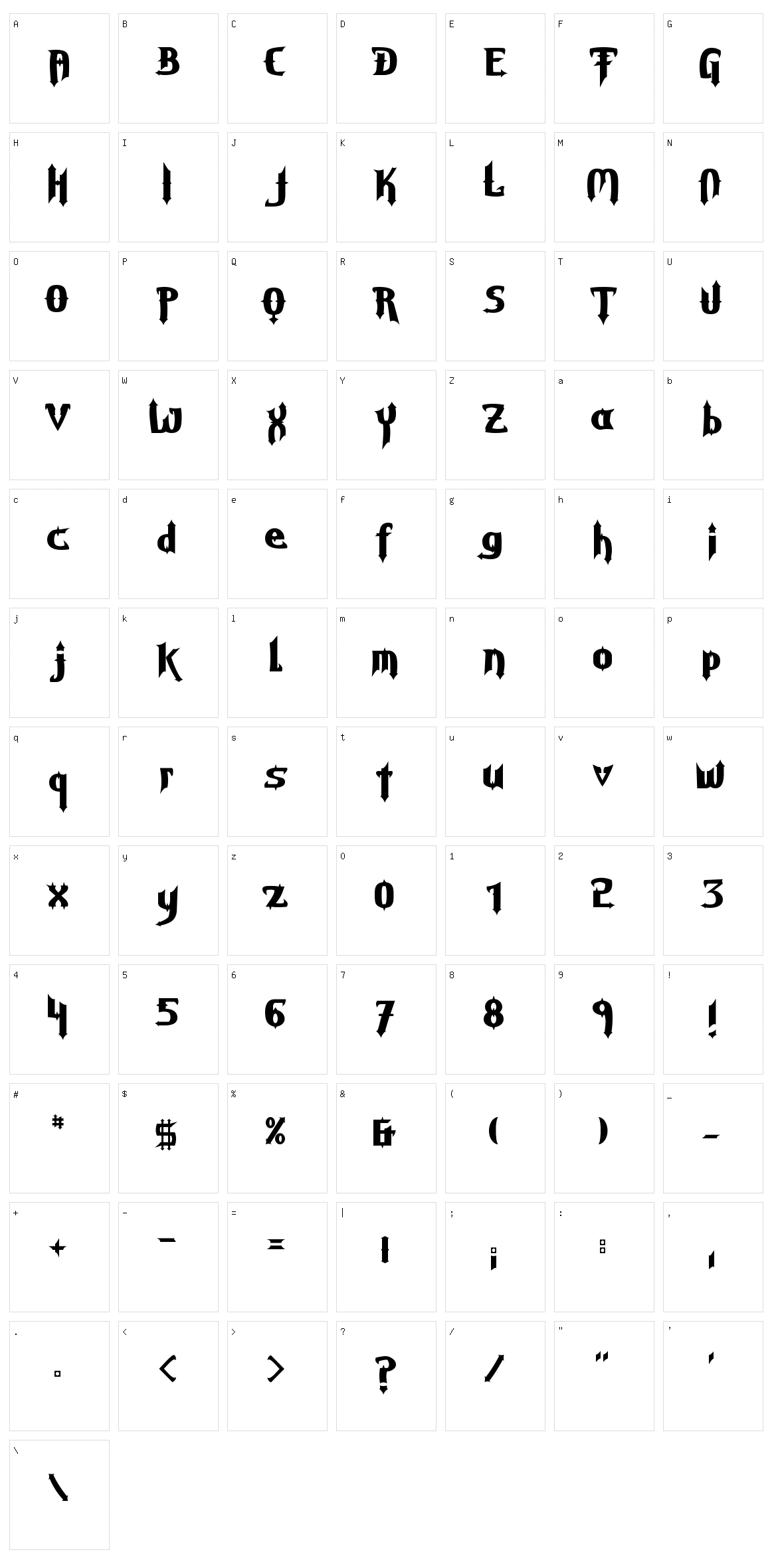 Grave Digger Character Set