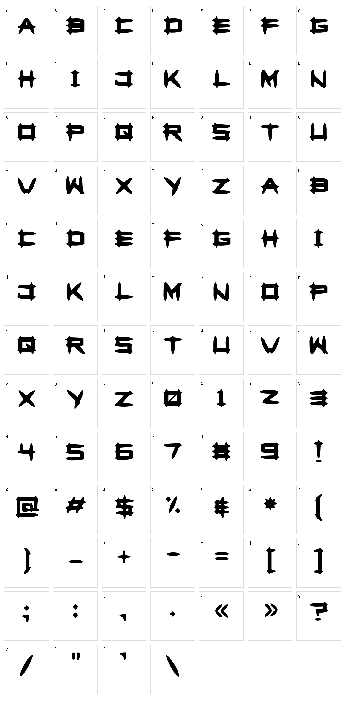 Greghor II Character Set