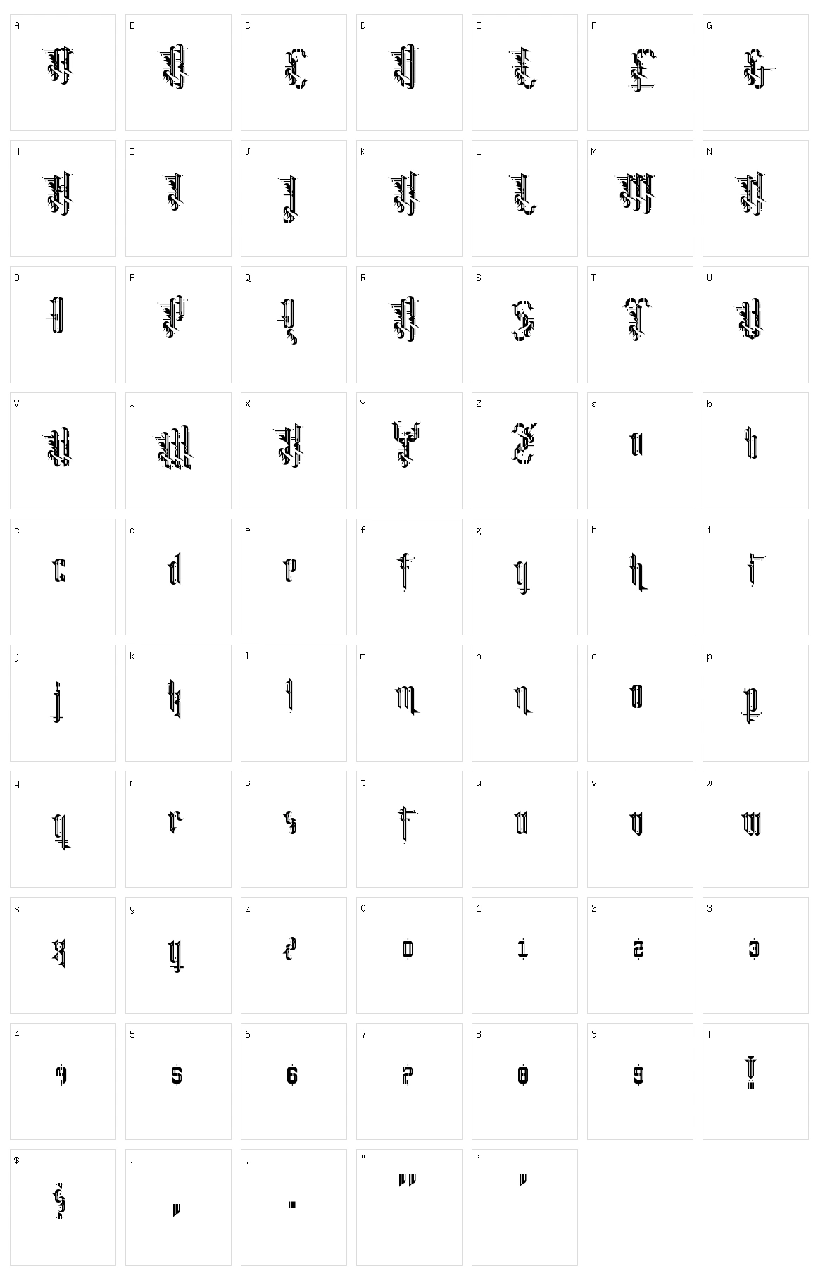 Grimeplex Character Set