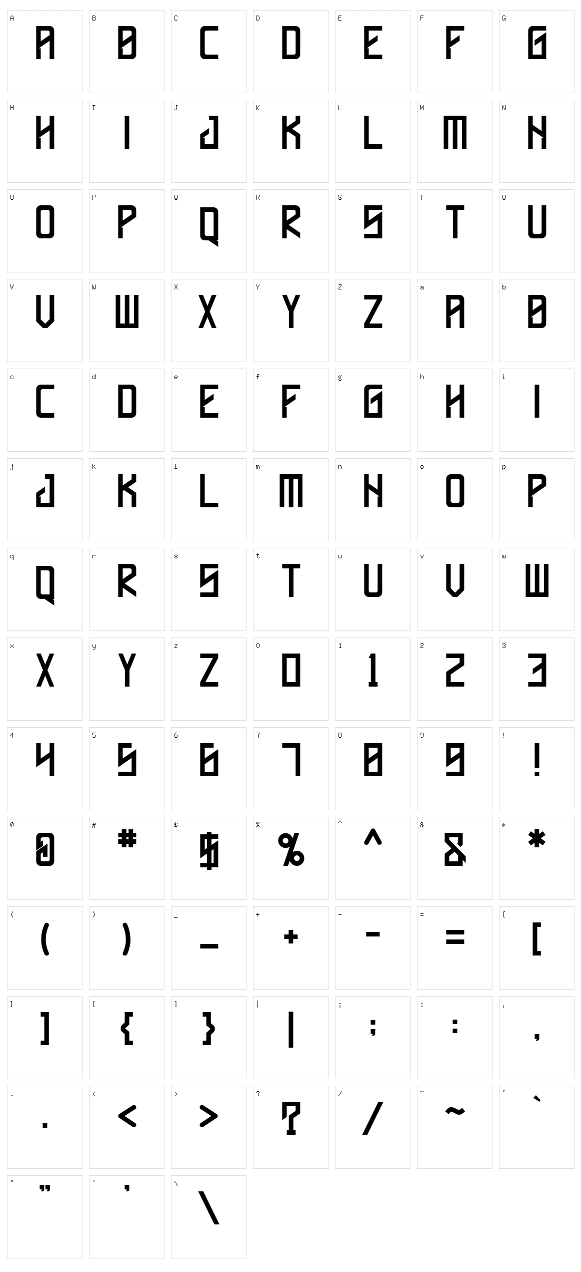 Hallyda Character Set