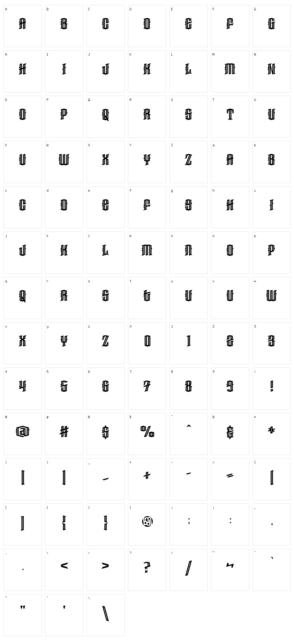 Haunted Woods Inline Character Set