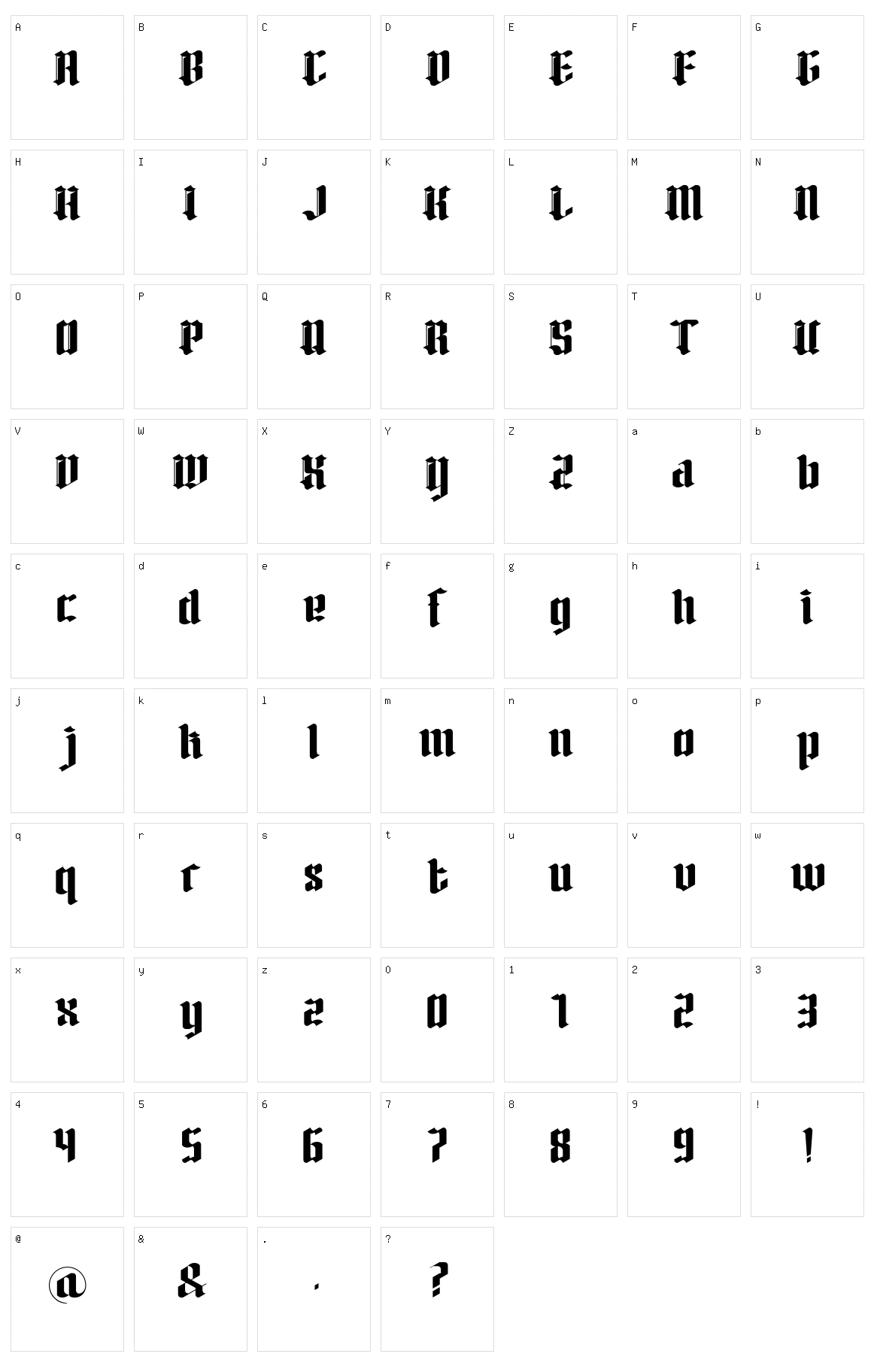 Herkaloya Character Set