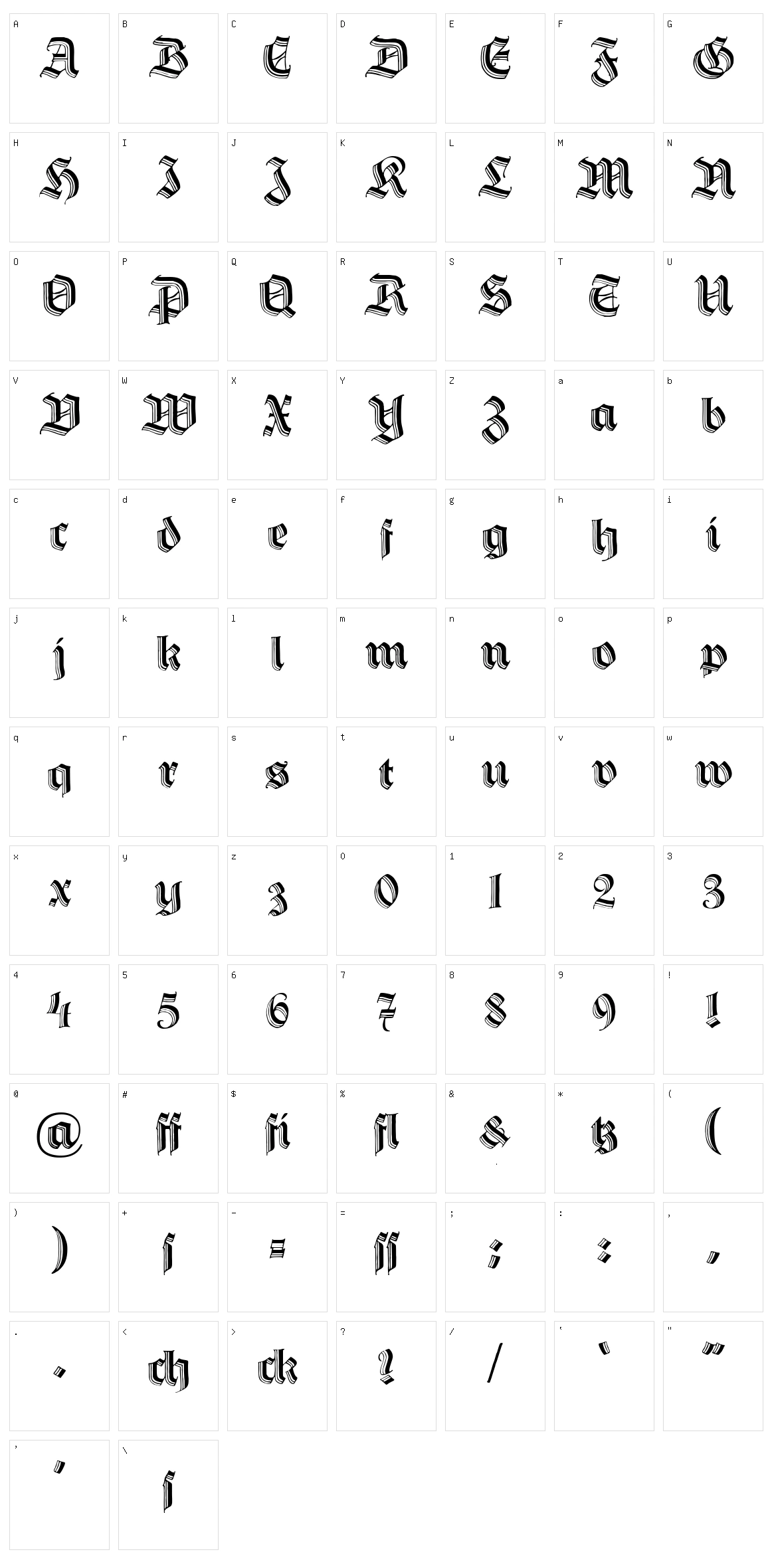 Hermann Gotisch Character Set
