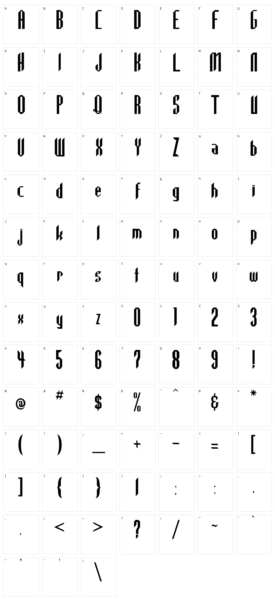 Highlander Character Set