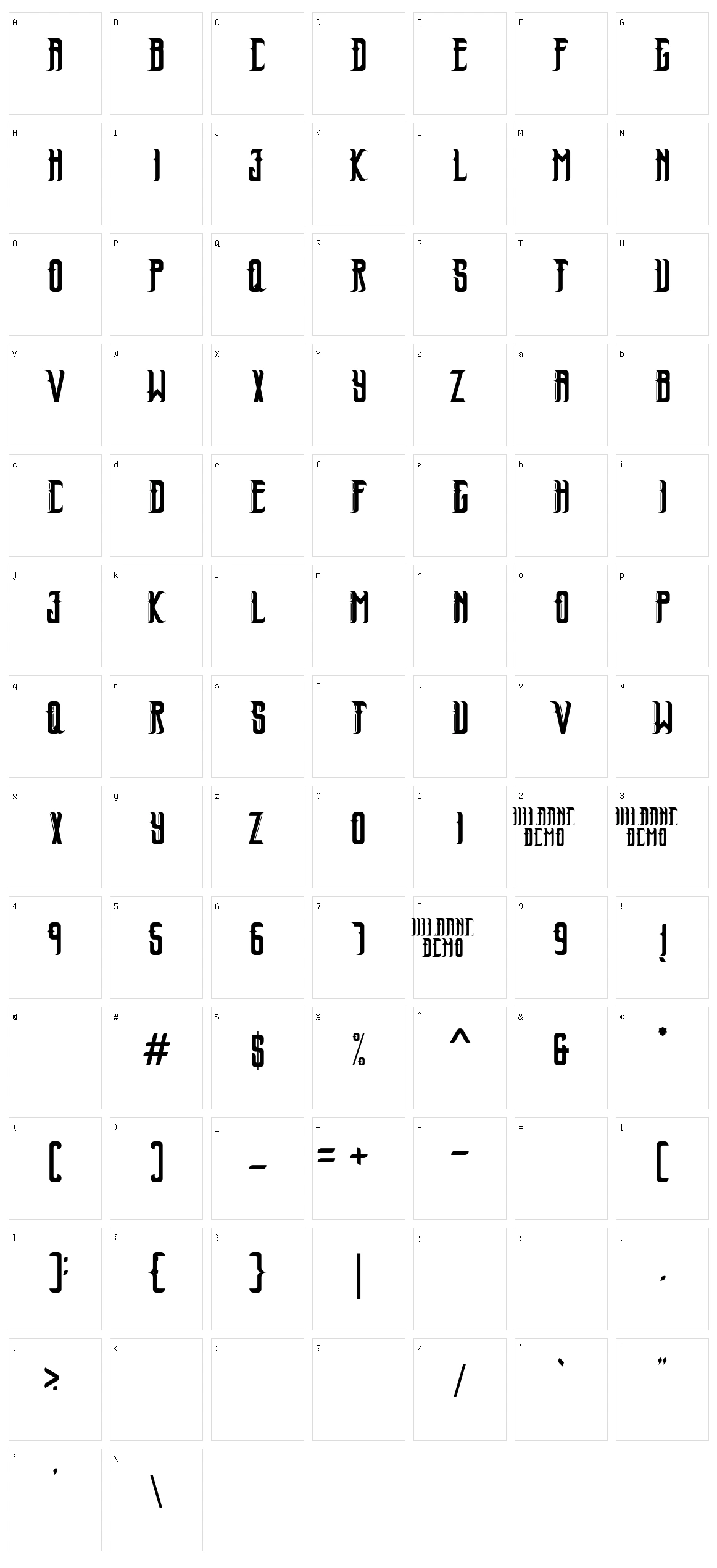 Hildane Character Set