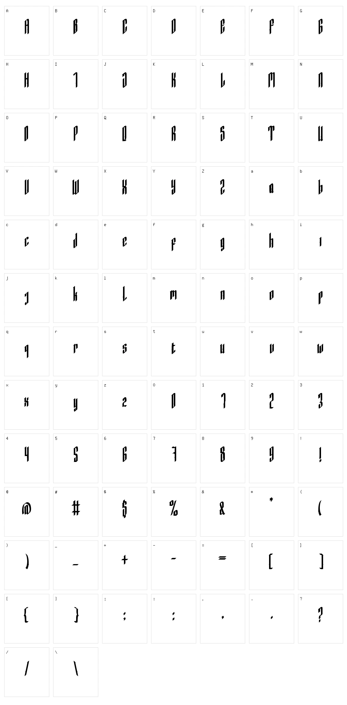 Hocrux Character Set