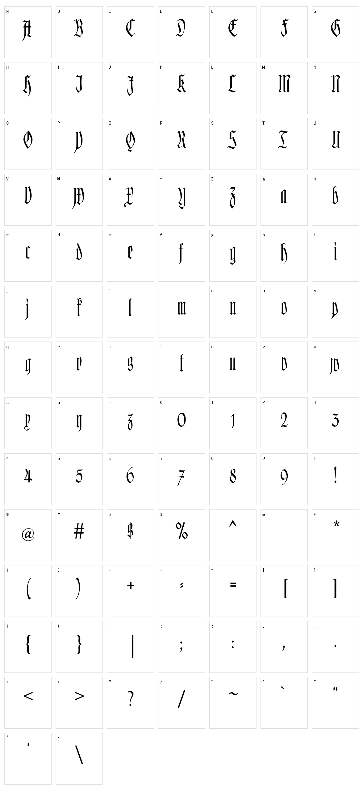 Hofstaetten Character Set