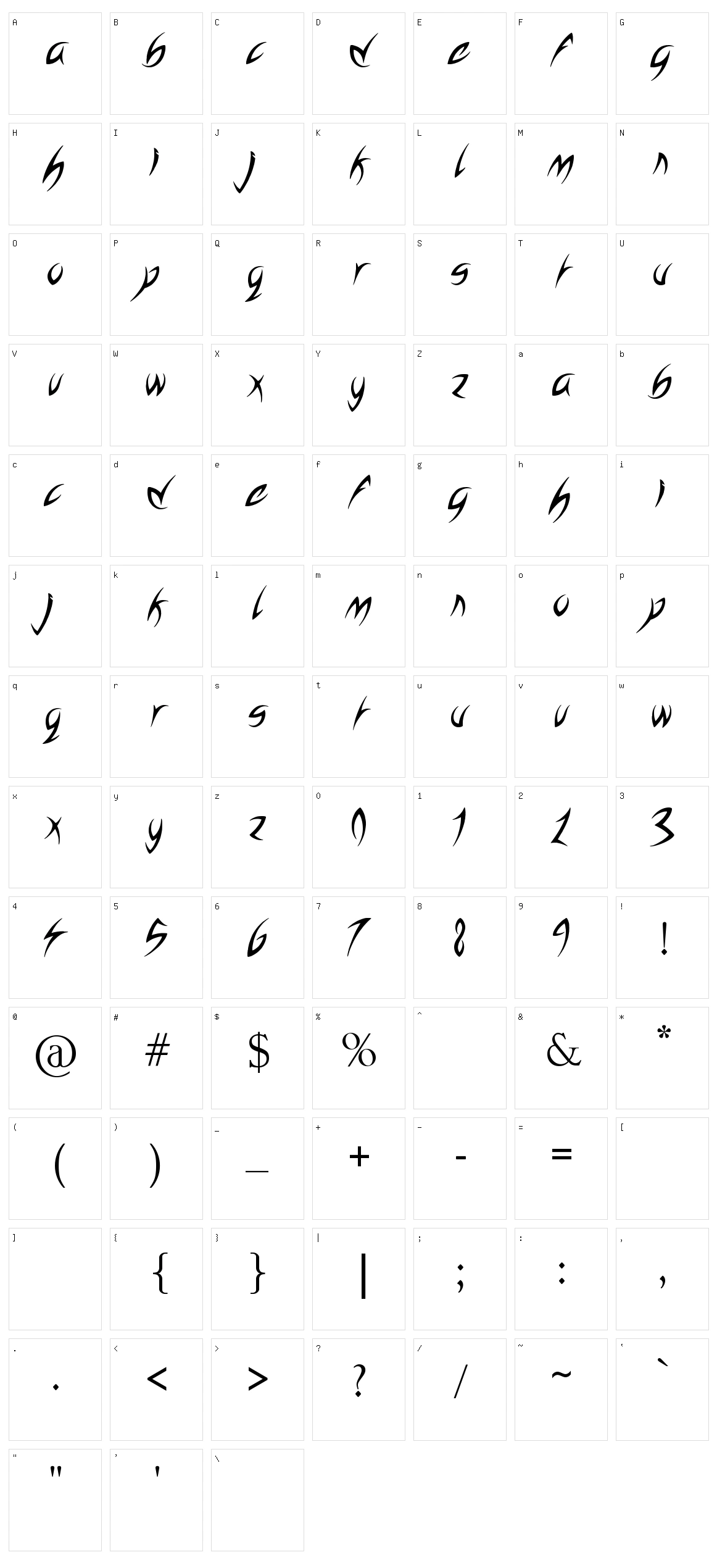 Homeboy Character Set